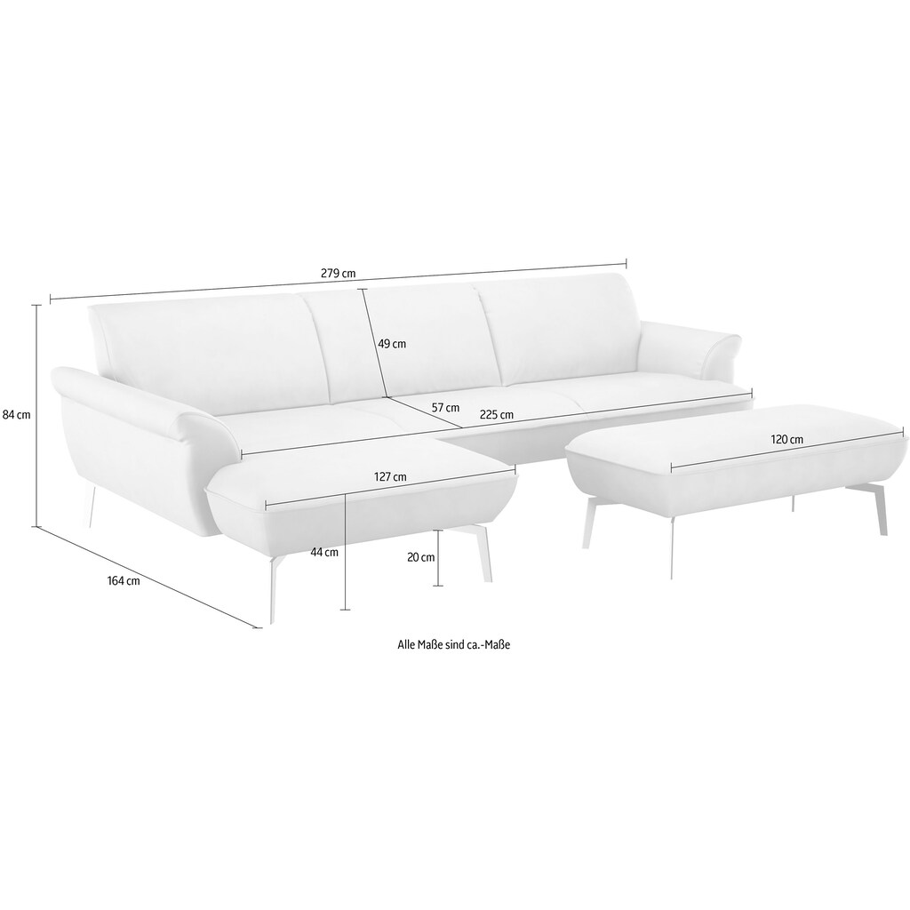 himolla Ecksofa »himolla 9900«, (mit Hocker)