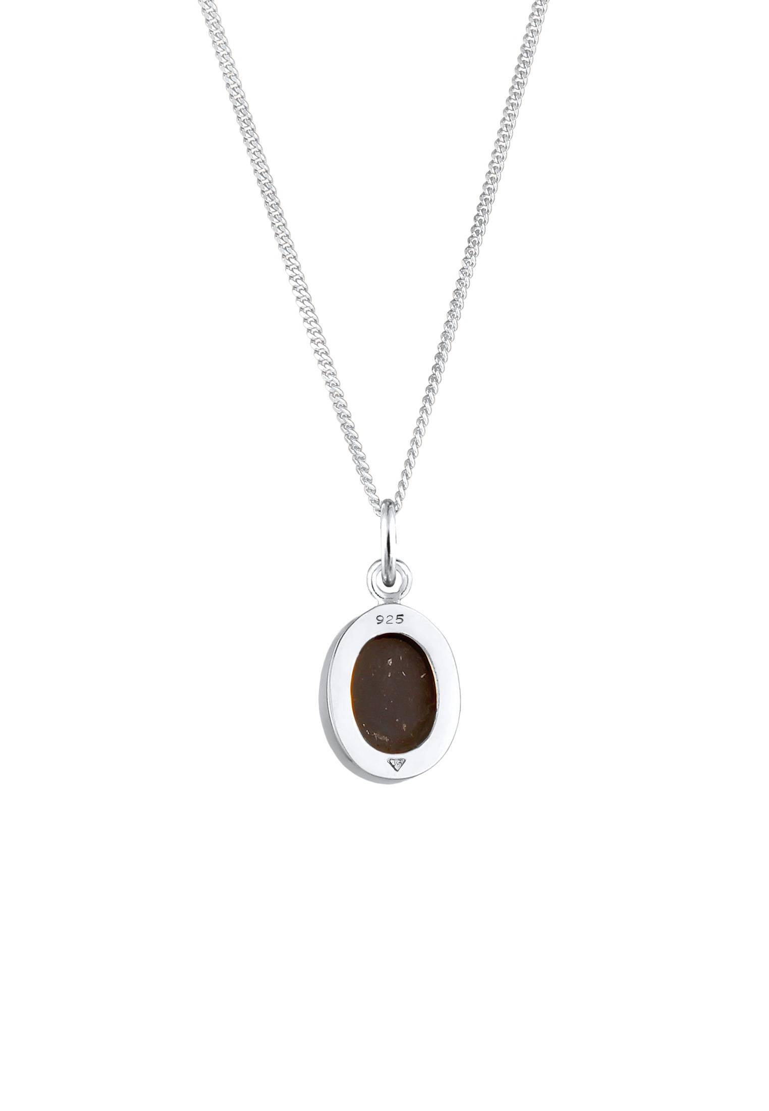 Collierkettchen ELLI "Onyx Anhänger Oval Klassisch 925 Silber", schwarz, Halsketten, Damen, 45,mit Steinen, Silber 925 (Sterlingsilber), L: 45 3