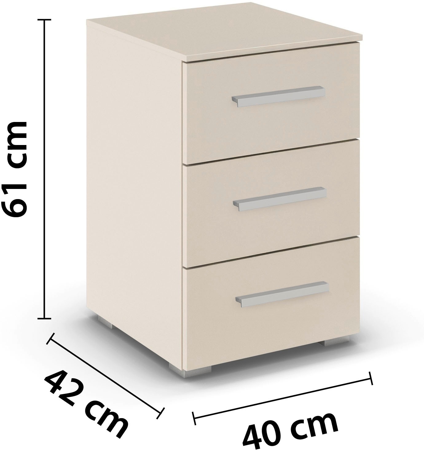 rauch Nachtkommode »Nachttisch Nachtkonsole Nachtschrank KOLUNA mit Dekorfront«, (Breite 40 cm), mit 3 geräumigen Schubladen für viel Stauraum MADE IN GERMANY