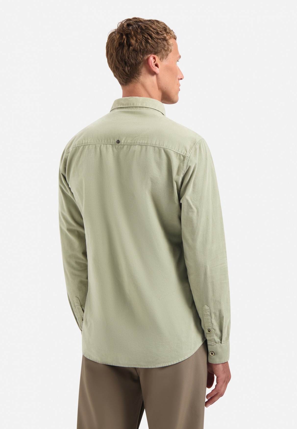 NO EXCESS Langarmhemd "No Excess Cordhemd Shirt Solid Fine Herringbone" günstig online kaufen