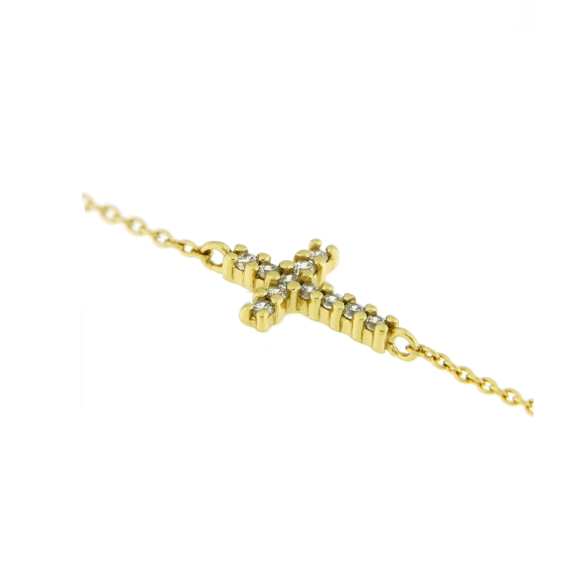 Smart Jewel Armband »Mittelteil Kreuz, Zirkonia Steine, Silber 925« | BAUR