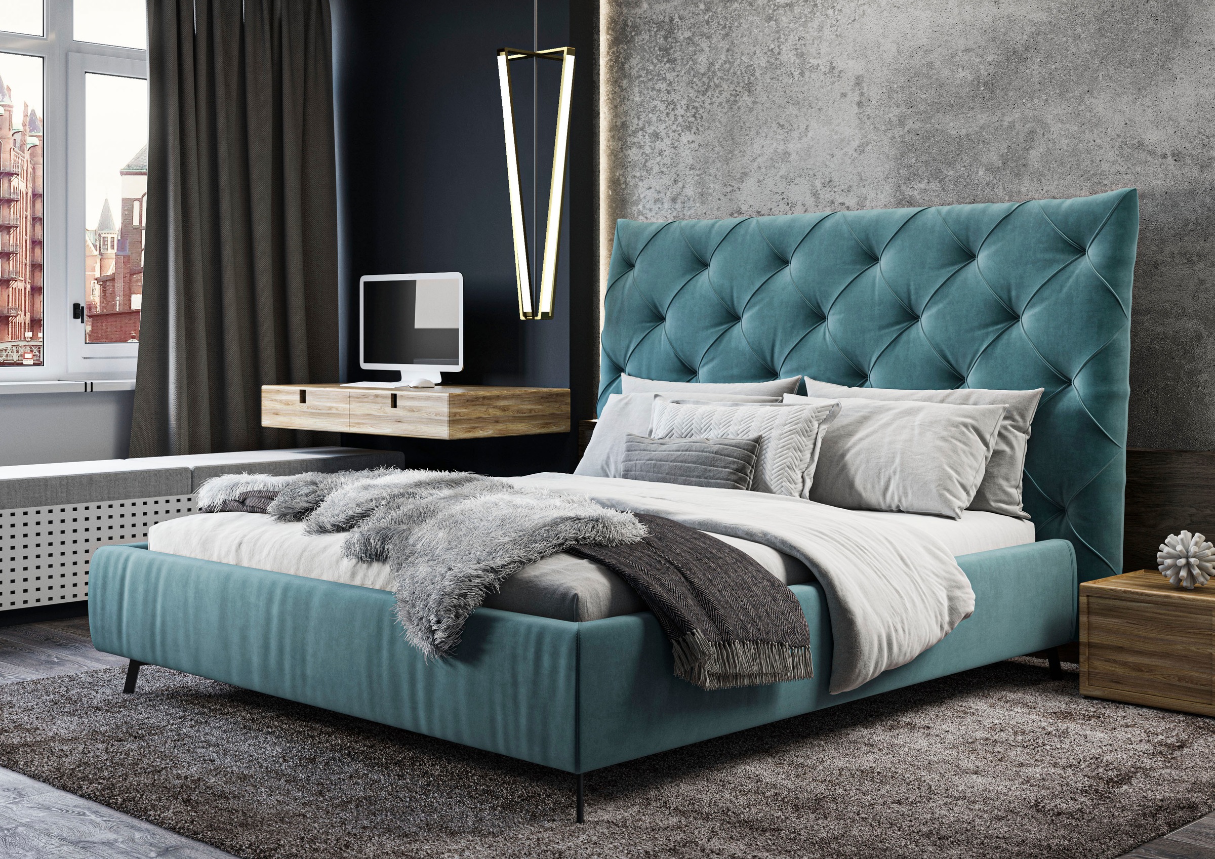 Home affaire Polsterbett "Maxime, in 4 Breiten bis 200cm, auch in Leder" Ko günstig online kaufen