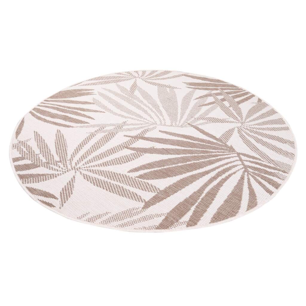 Carpet City Outdoorteppich »DUO RUG 5771«, rund, 5 mm Höhe, Wendeteppich Wetterfest In- & Outdoor, Balkon, Terrasse, Wohnzimmer