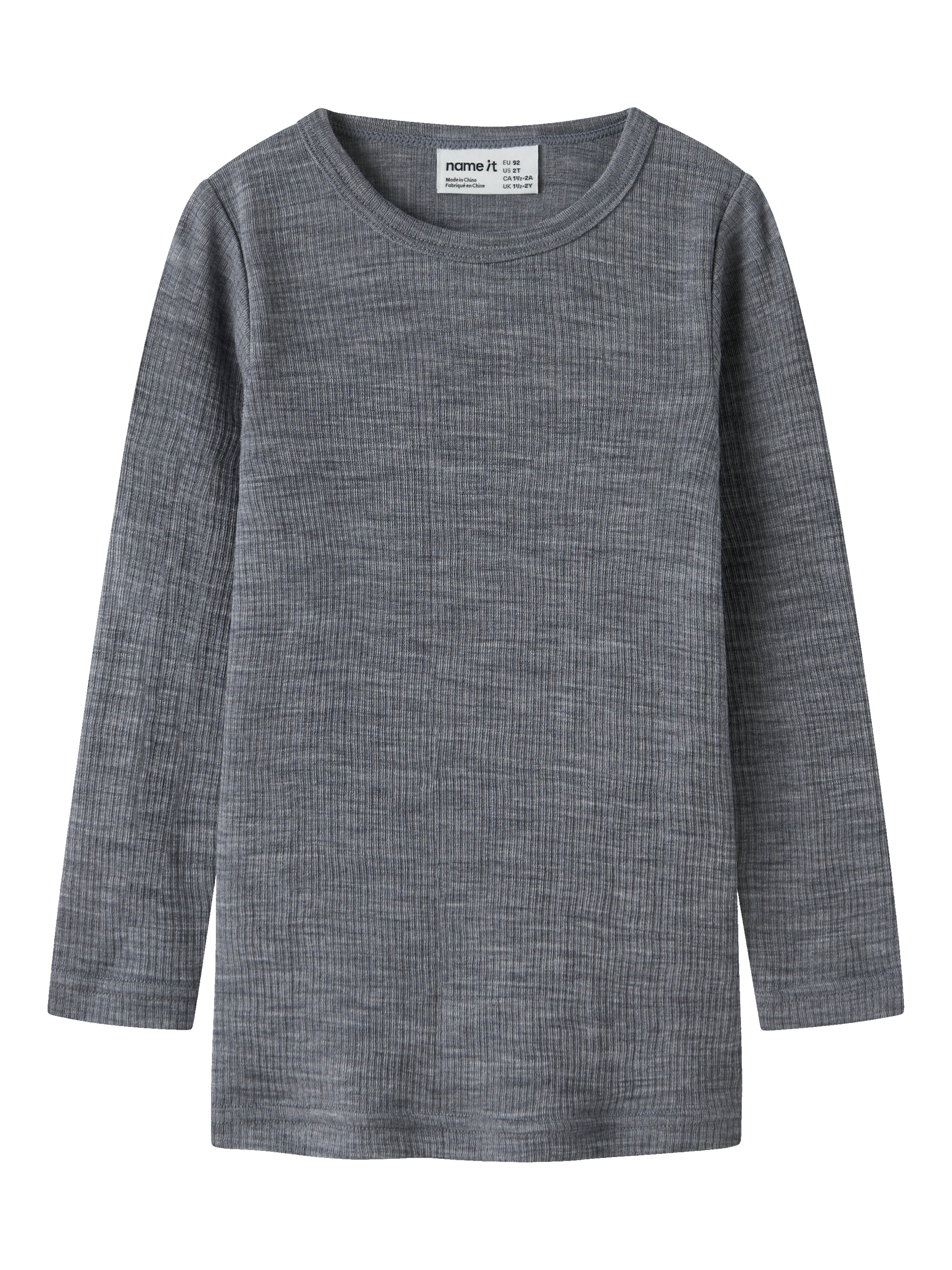 Name It Langarmshirt "NMNWAX WOOL RIB LS TOP NOOS" aus reiner Merinowolle