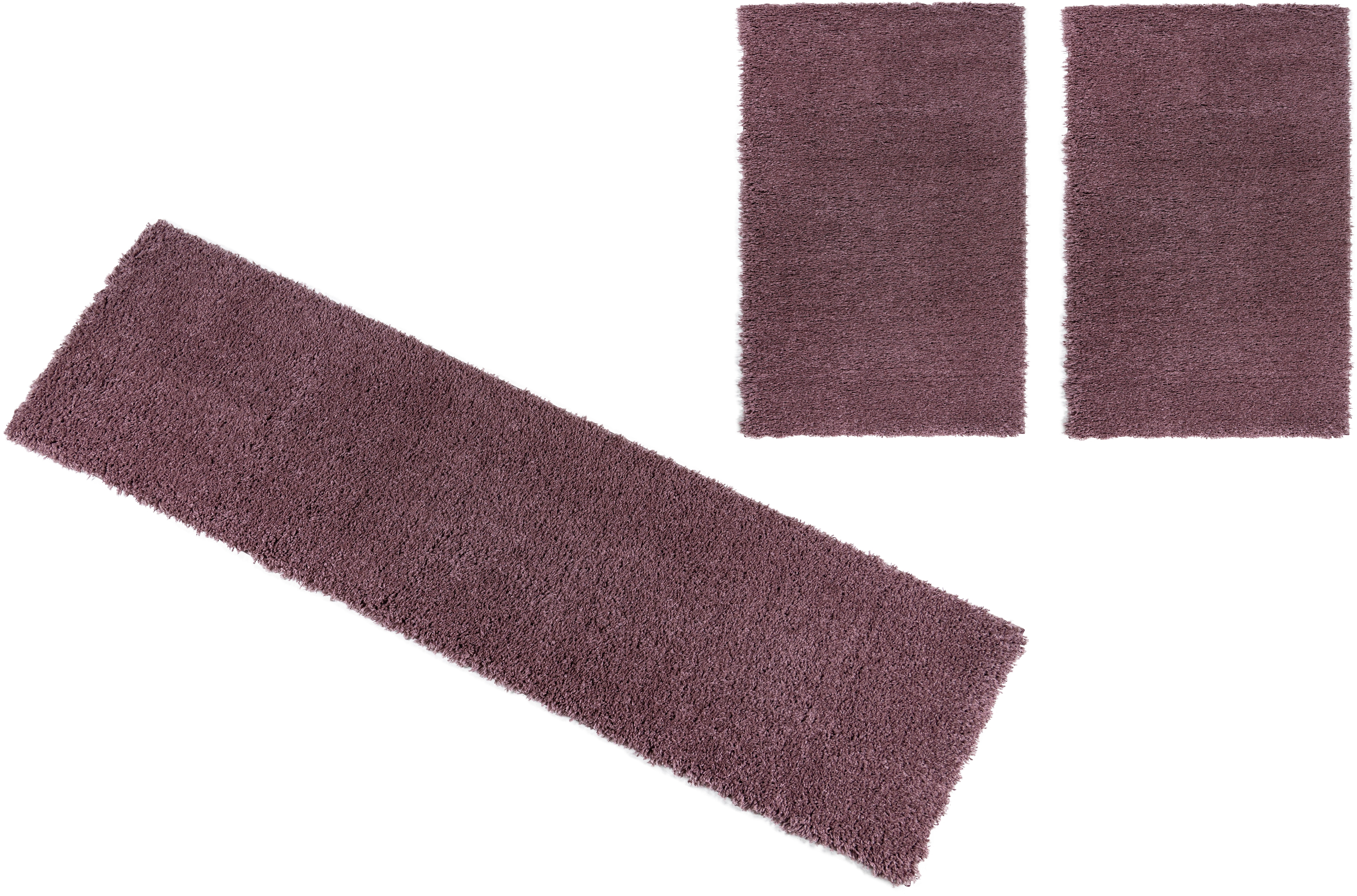 Bruno Banani "Shaggy Soft" Höhe 30 mm 3 Stk. tlg. gewebt, Uni-Farben, besonders weich, Bettvorleger, Läufer-Set