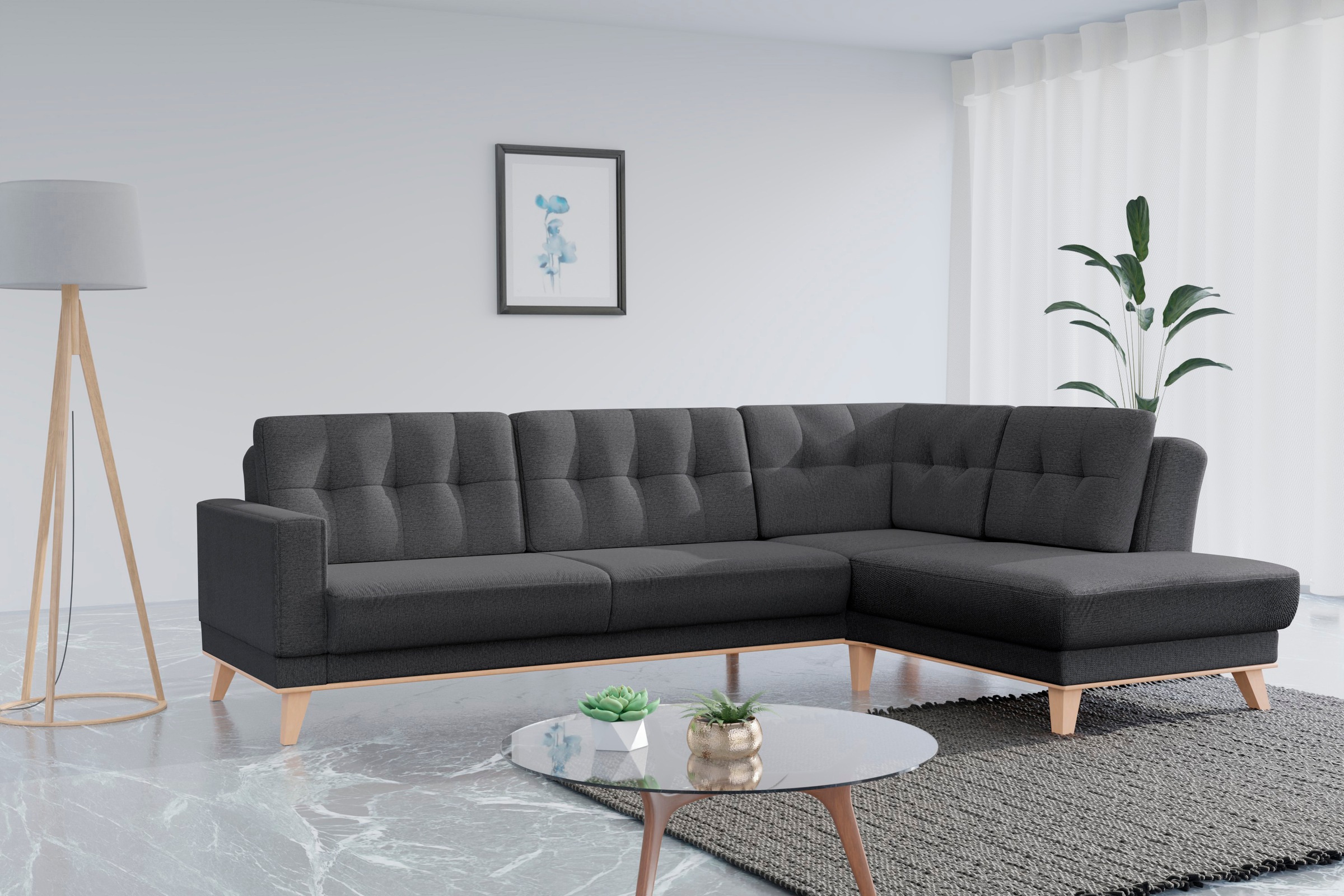 sit&more Ecksofa "Lavida L-Form" wahlweise mit Kippfunktion und Bettkasten günstig online kaufen