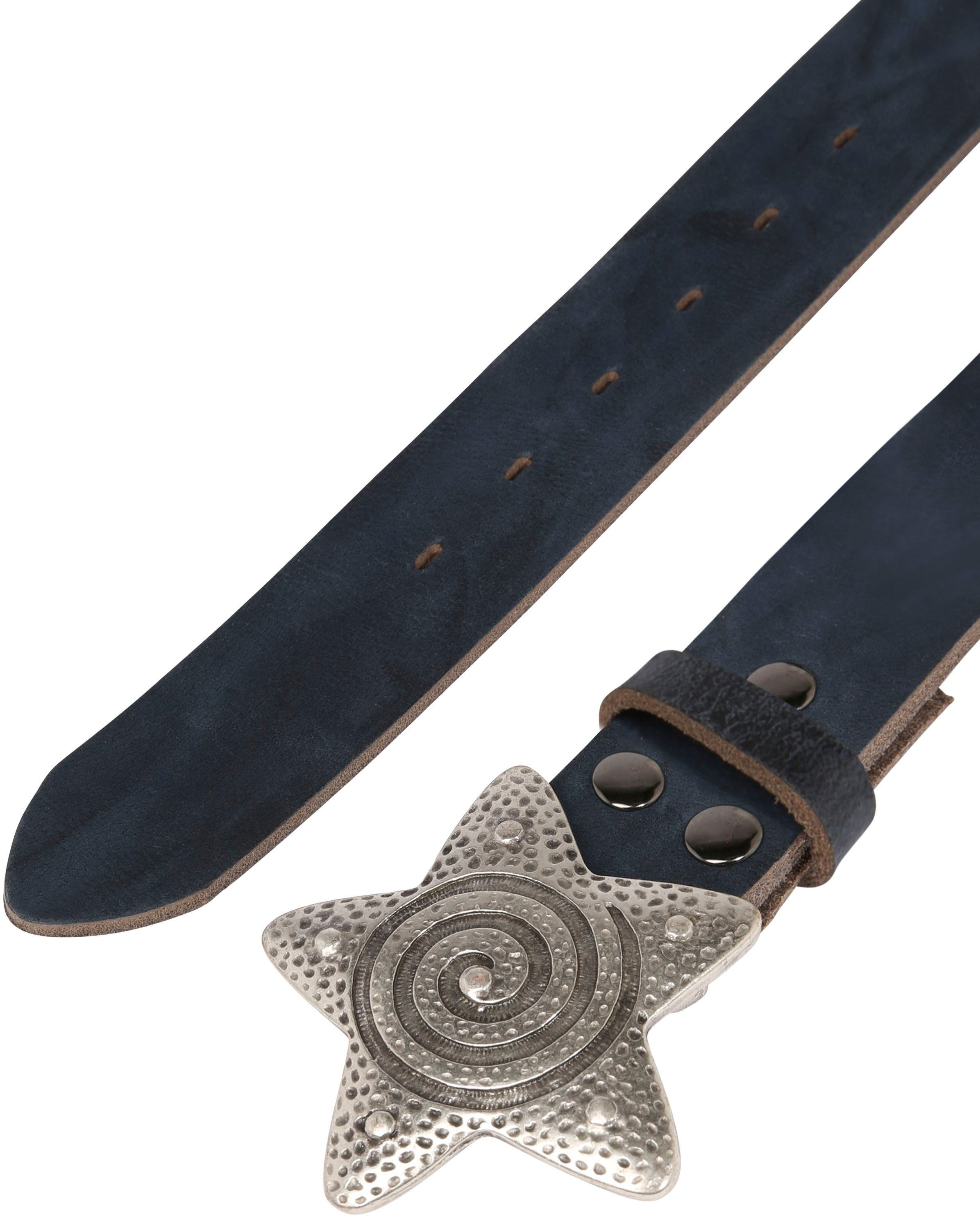 Rettungsring Gürtel Ledergürtel mit gehämmerter Stern-Schließe günstig online kaufen