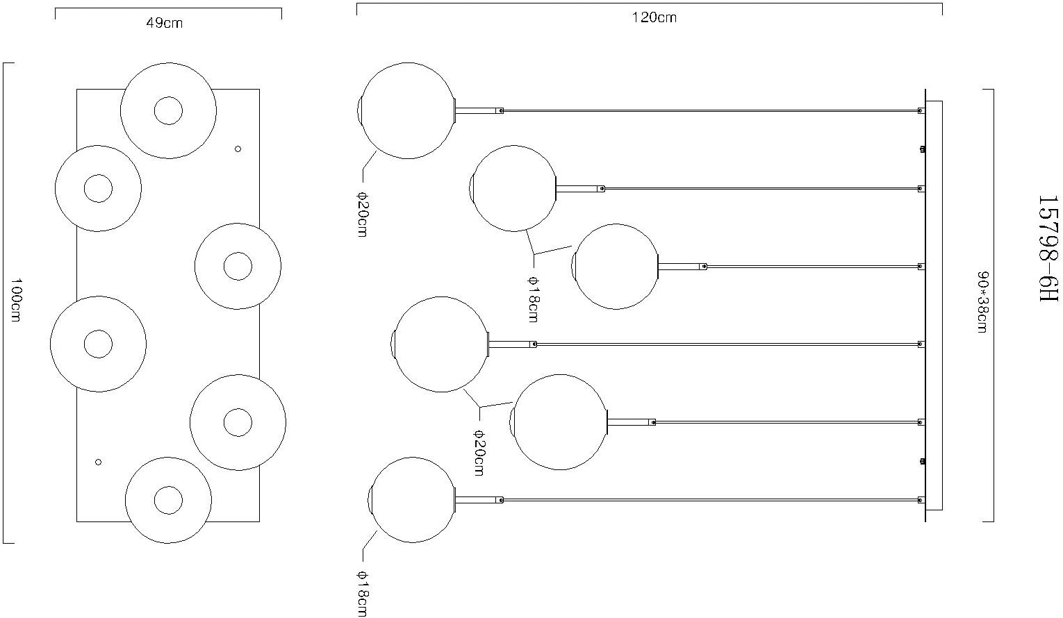 GLOBO LIGHTING Hängeleuchte »LACY« LED-Modul 1 Stk. Warmweiß Hängeleuchte Schwarz, Glaskugeln Rauch/Opal, LED 78W