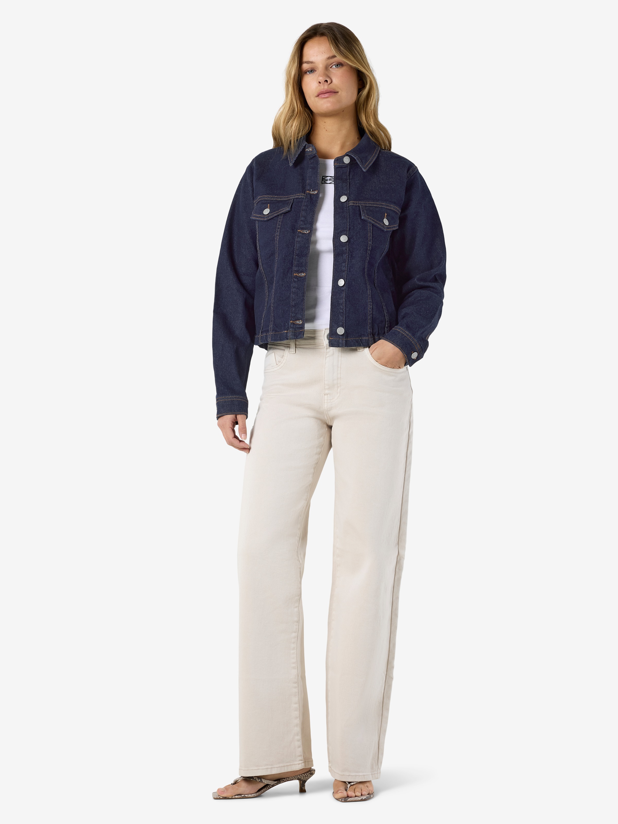 Noisy may Jeansjacke »NMYOLANDA SHELLY LS JACKET« Baumwollmischung