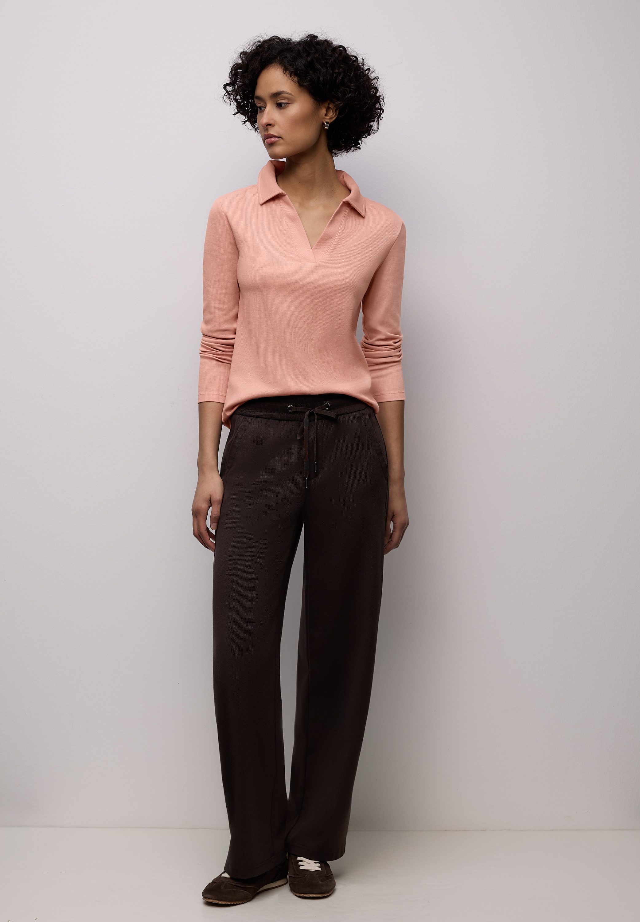 STREET ONE Langarmshirt in Melange Optik