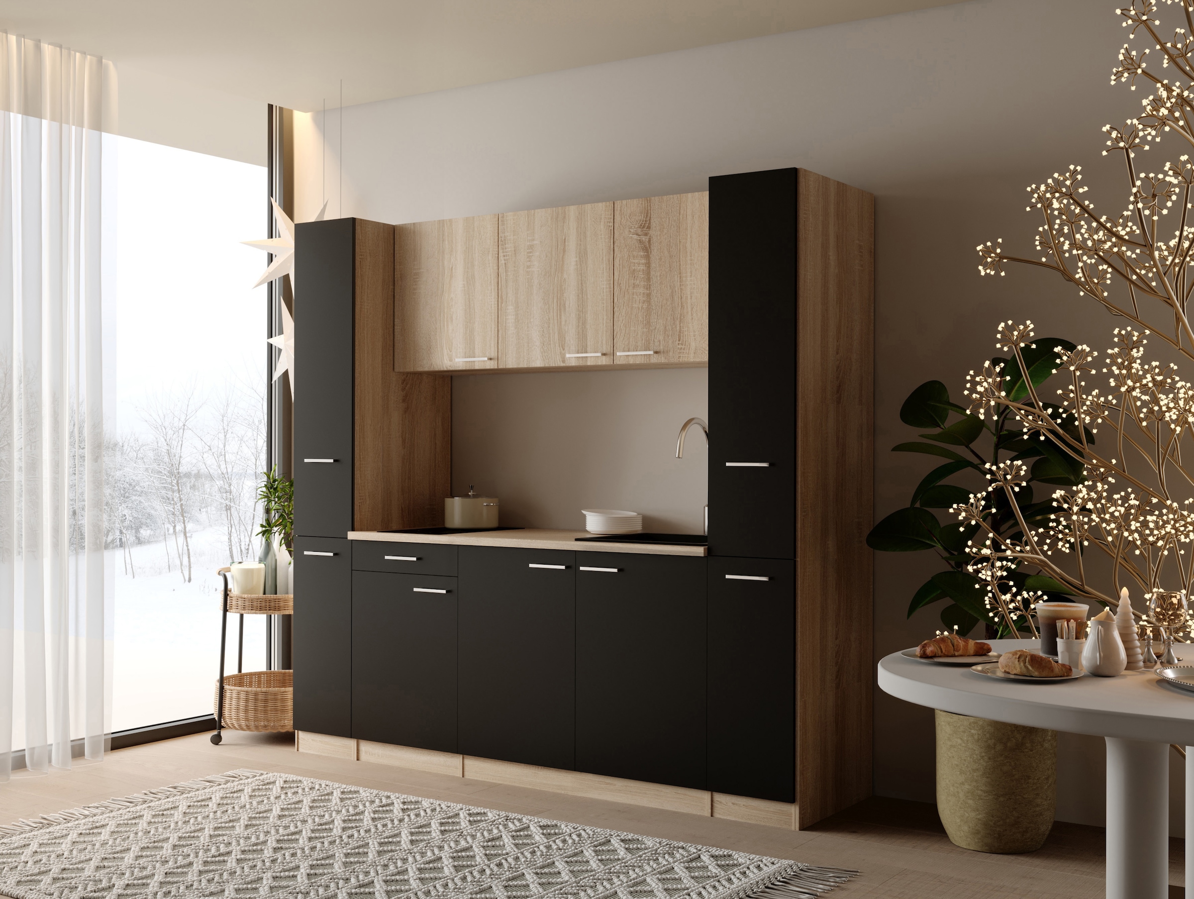 RESPEKTA 1100000002199 »Ingrid« zerlegt, wahlweise mit Kühlschrank, Soft-Close-Funktion, Breite 210 cm