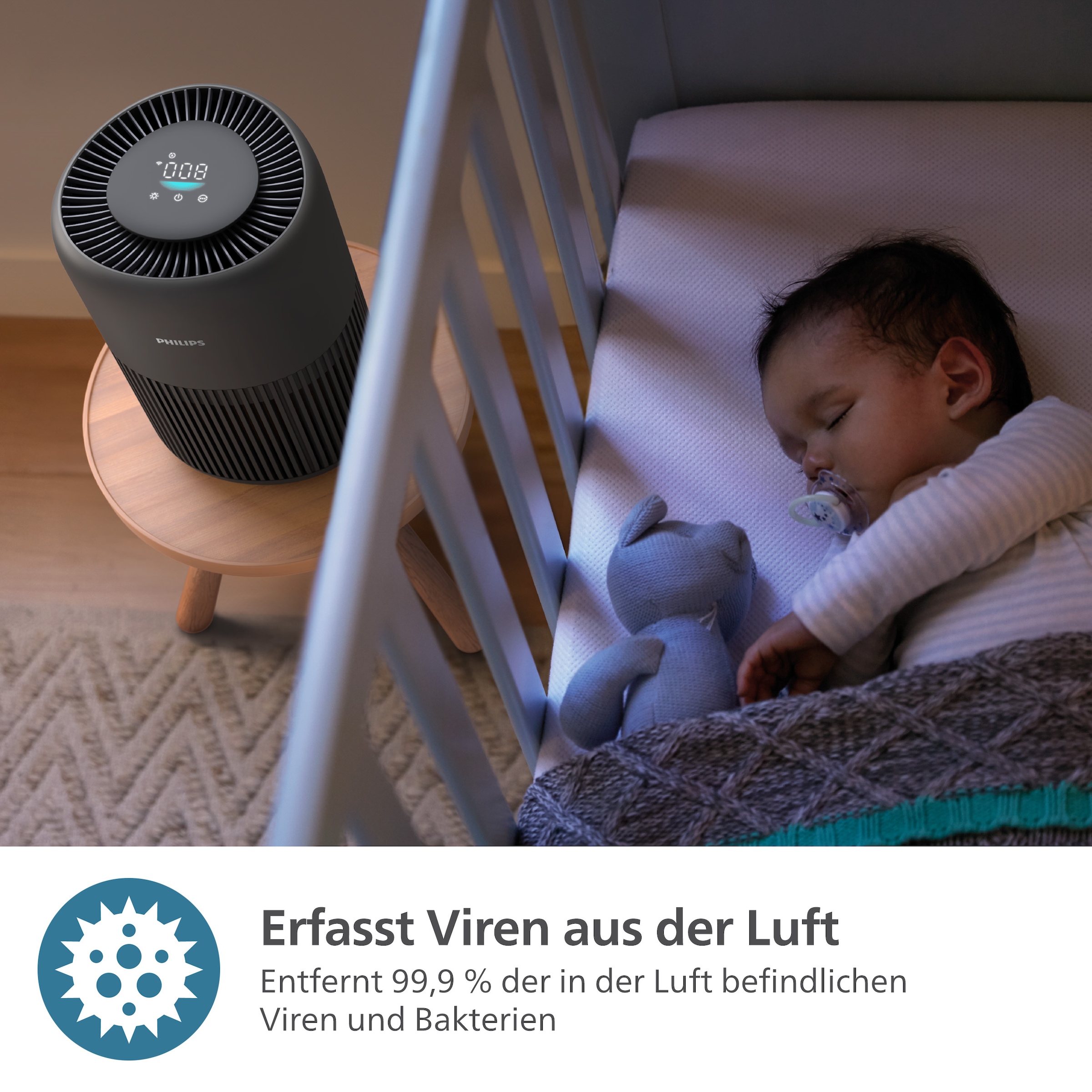 Philips Luftreiniger »AC0951/13 PureProtect Mini 900 Series, Luftreinigungsrate 250 m³/h«, für 65 m² Räume, 3-Schichten-HEPA-Filtersystem, leise