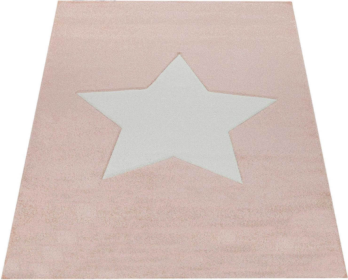 Paco Home "Cosmo 397" rechteckig 18 Höhe 3D-Design, Motiv Stern, Pastell-Fa günstig online kaufen