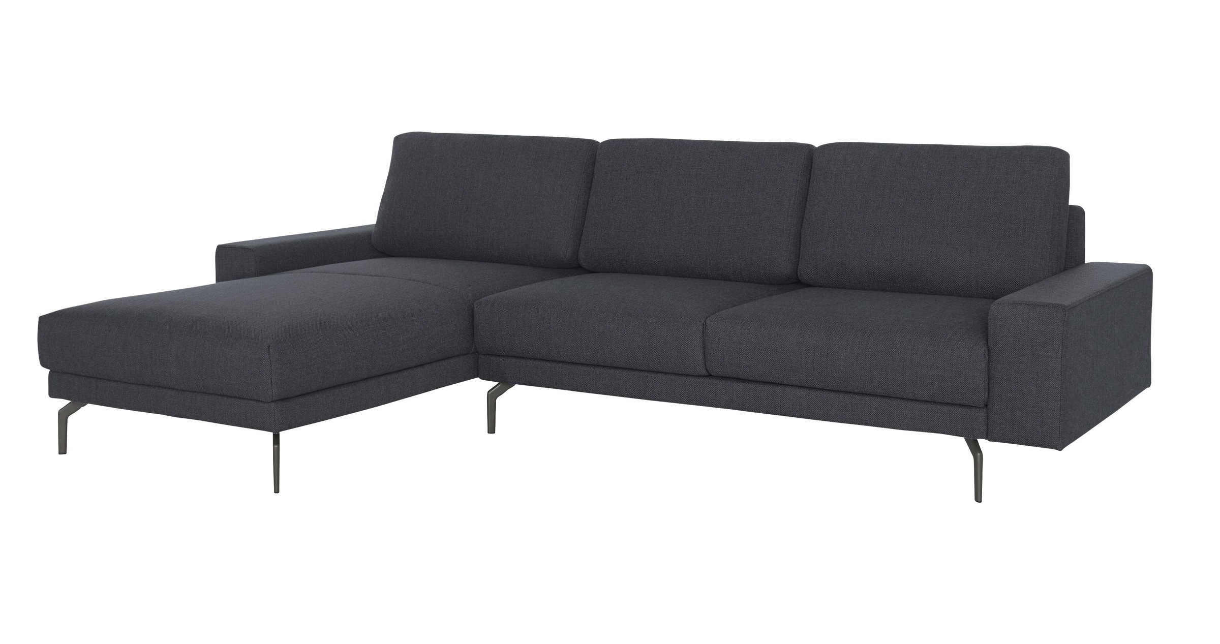 Creation BY ROLF BENZ Ecksofa »CR.450, Designecksofa, L-Form«, Armlehne breit und niedrig, Alugussfüße in umbragrau, Breite 274 cm