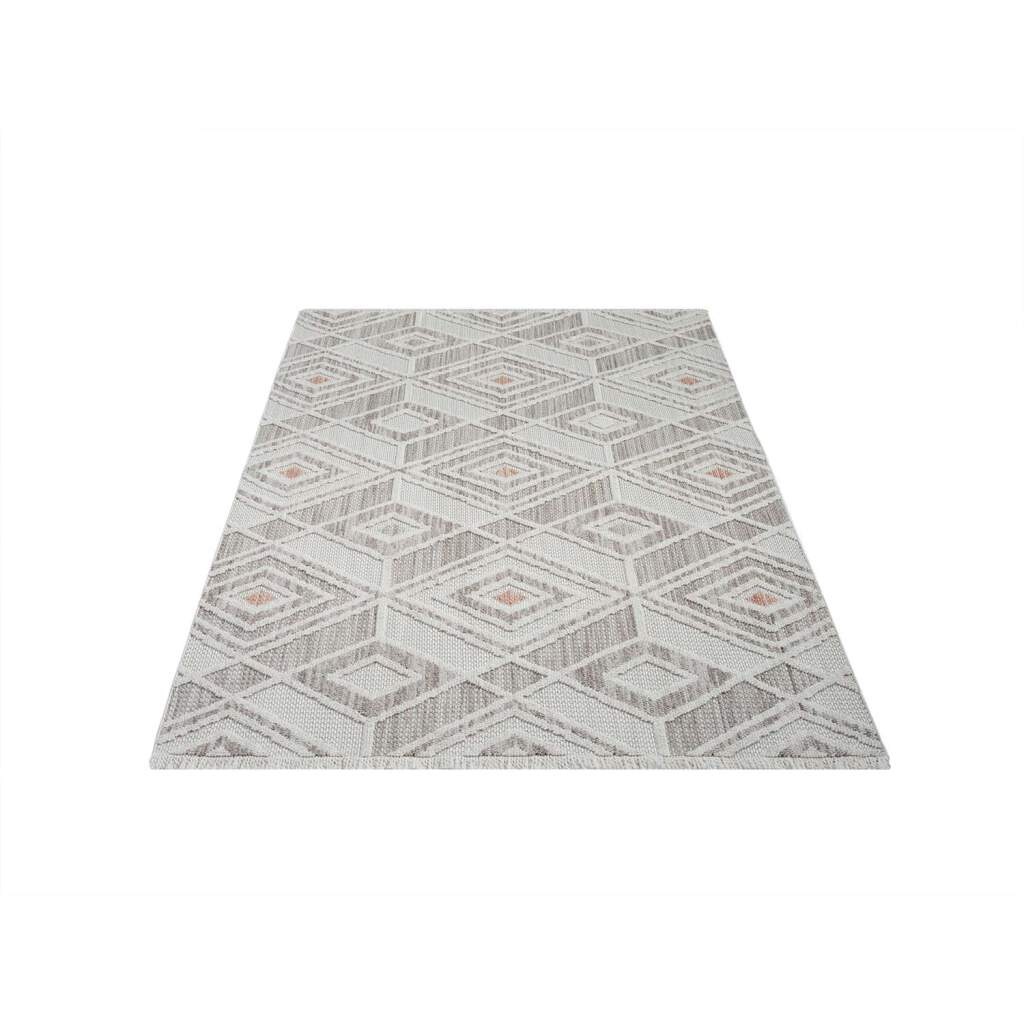 Teppich »LINDO 8875«, rechteckig, Kurzflor, Hochtief-Muster/ 3D-Effekt, Fransen,...