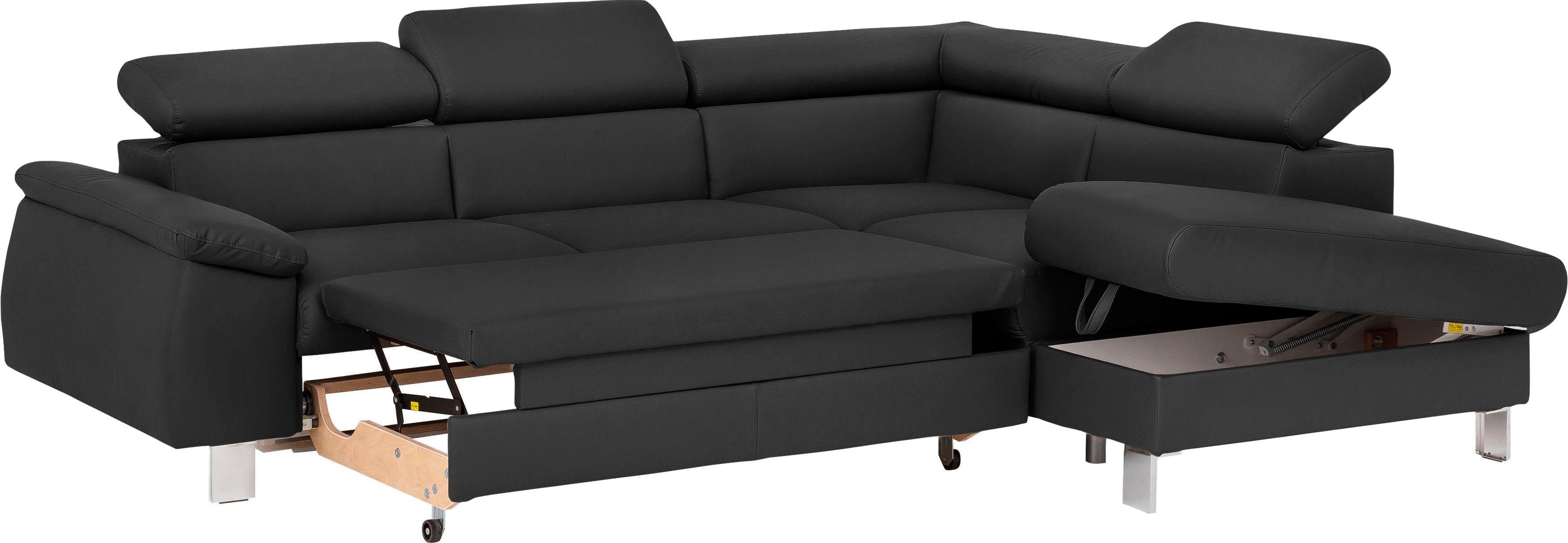Thumbnail - COTTA Ecksofa "Komaris L-Form mit Kopfteilverstellung", wahlweise mit Bettfunktion, Bettkasten & Beleuchtung