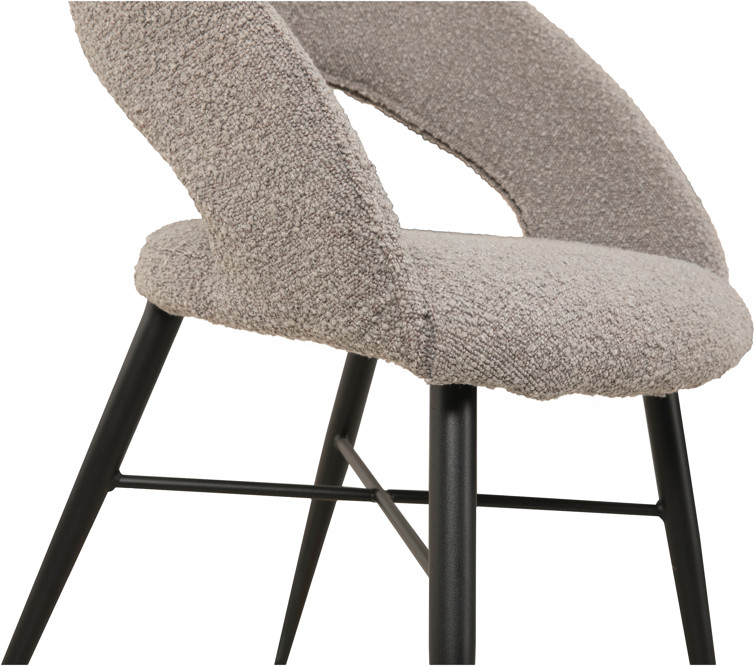 OMG Design Esszimmerstuhl »Marley«, (Set), 2 St., Stoff, mit modernem Cut-Out, Bouclé Bezug