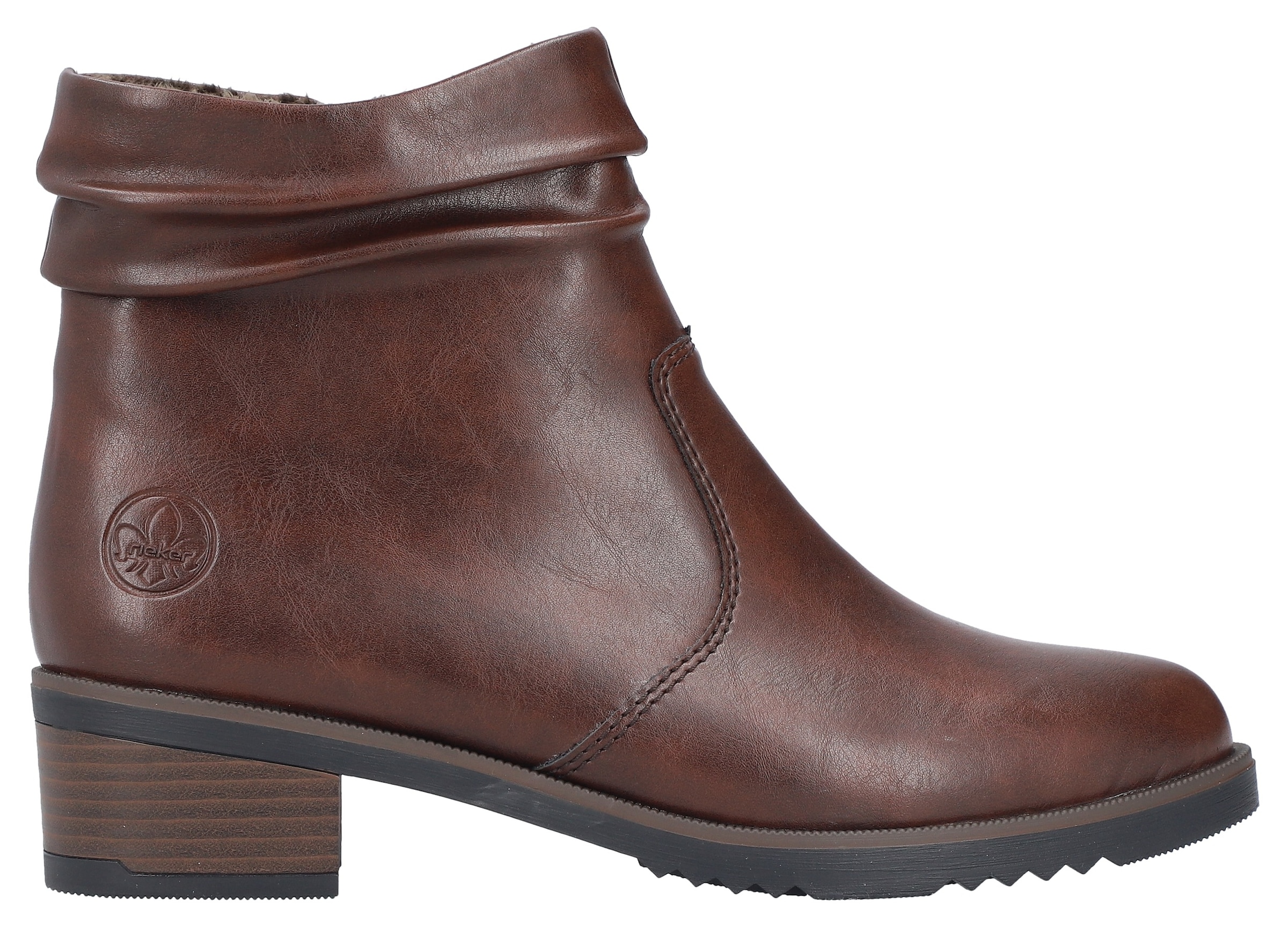 Rieker Stiefelette, Boots, Blockabsatz, slouchy Schaft, mit Innenreißverschluss