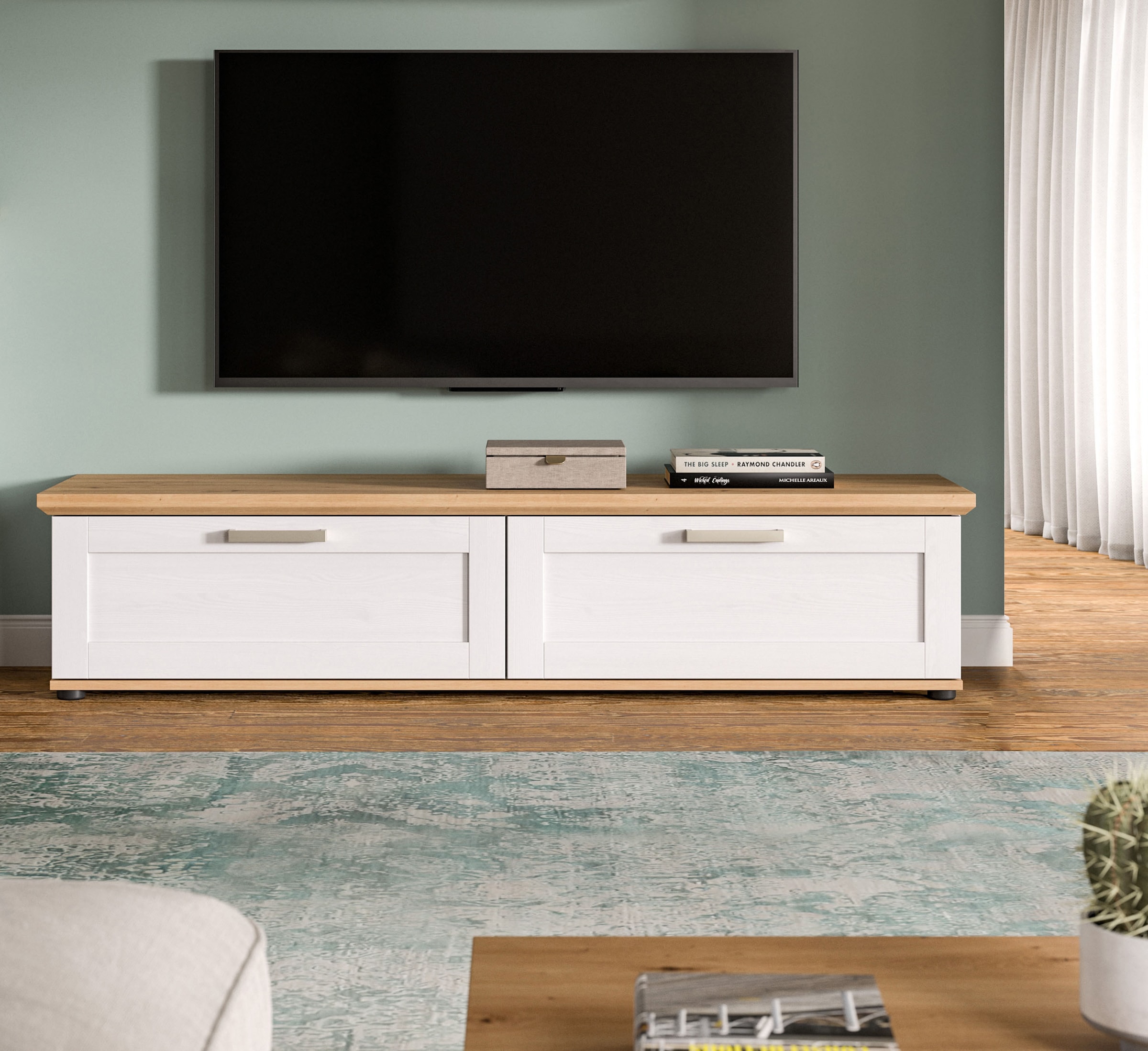 Home affaire Lowboard »Cosenza«, Cosenza Lowboard 164 cm, 2 Klappen, 2 Fächer, Wohnzimmer