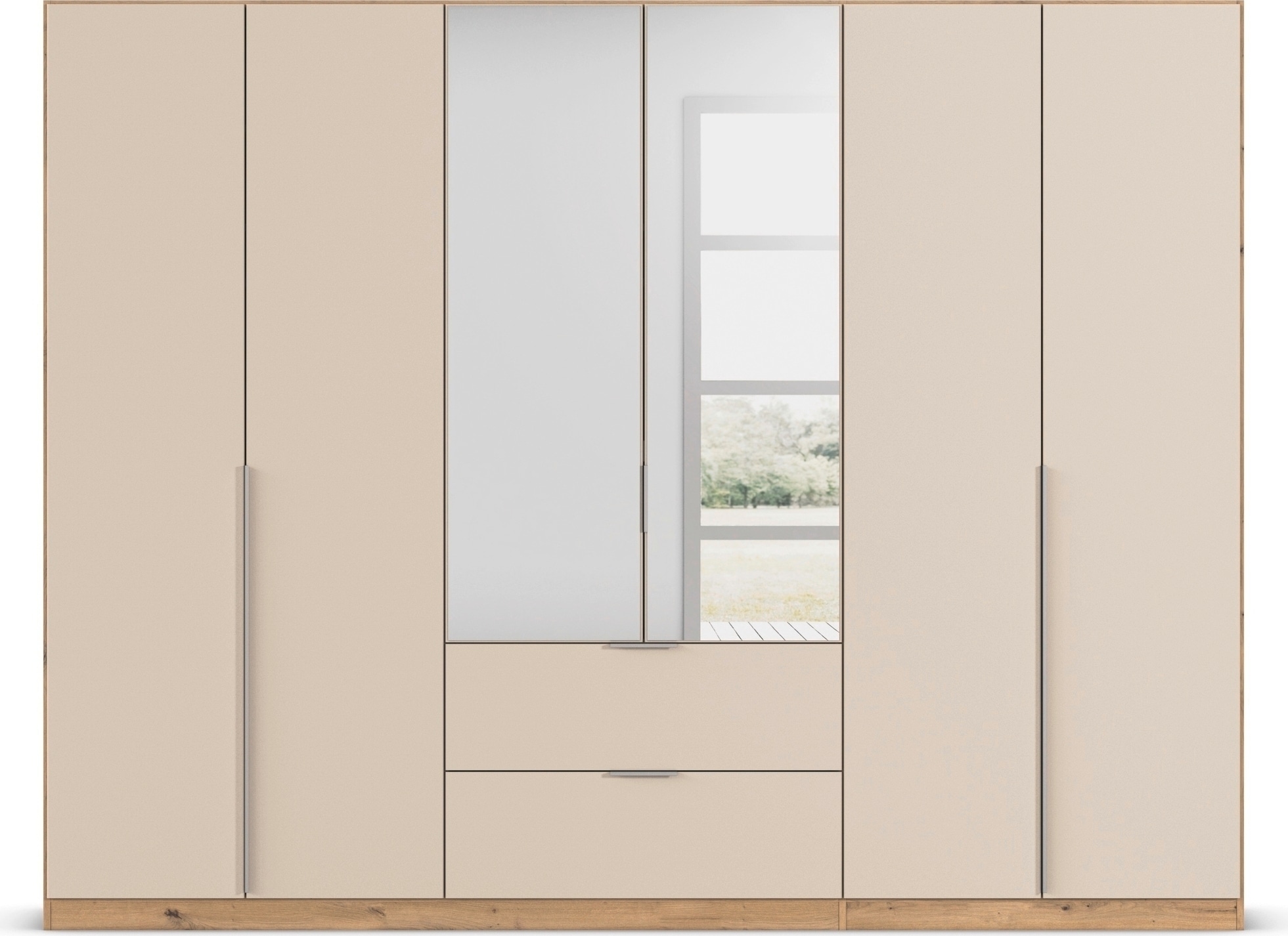 rauch Drehtürenschrank »Kleiderschrank Schrank Garderobe AGORDO mit Dekor- oder Hochglanzfront«, (in zwei Griff-Farben, Breiten 91-360 cm), mit Außenschubkästen, in 7 Breiten und 2 Höhen MADE IN GERMANY