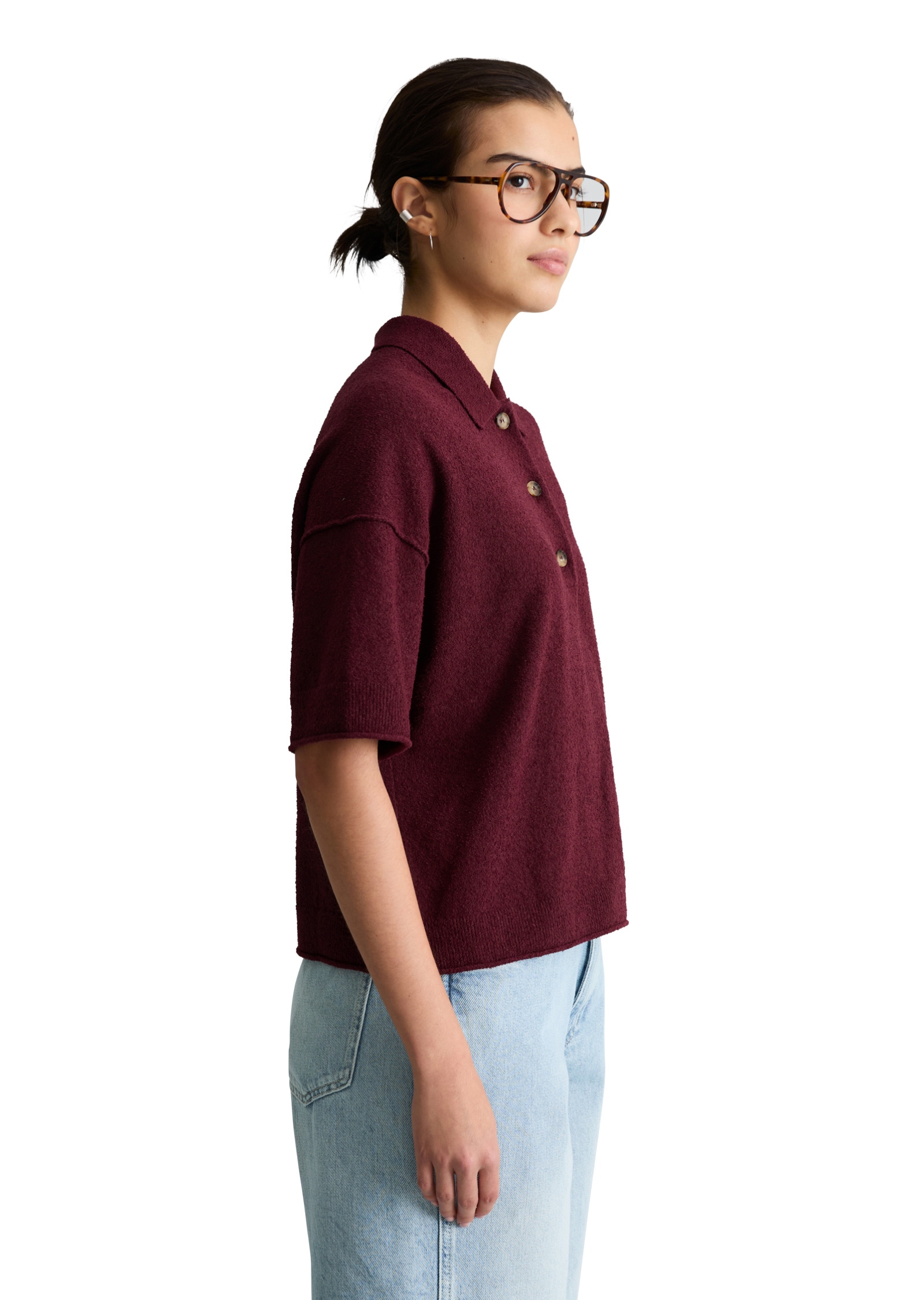 Marc O'Polo DENIM Poloshirt »aus Crinkled Organic Cotton-Mix«