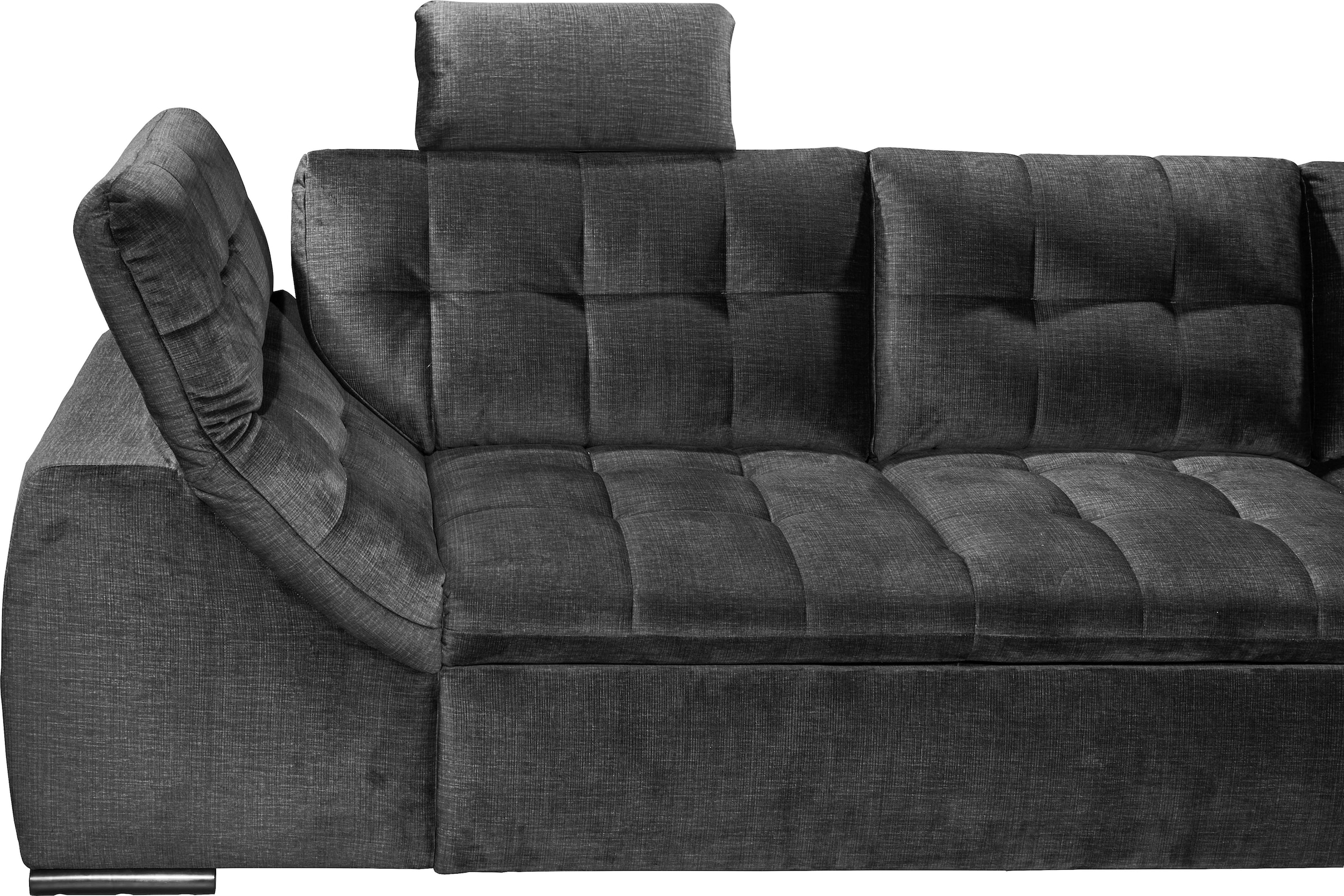 ED EXCITING DESIGN Ecksofa »Estrella L-Form«, mit Bettfunktion, Bettkasten, Armteilverstellung & Kopfstützen