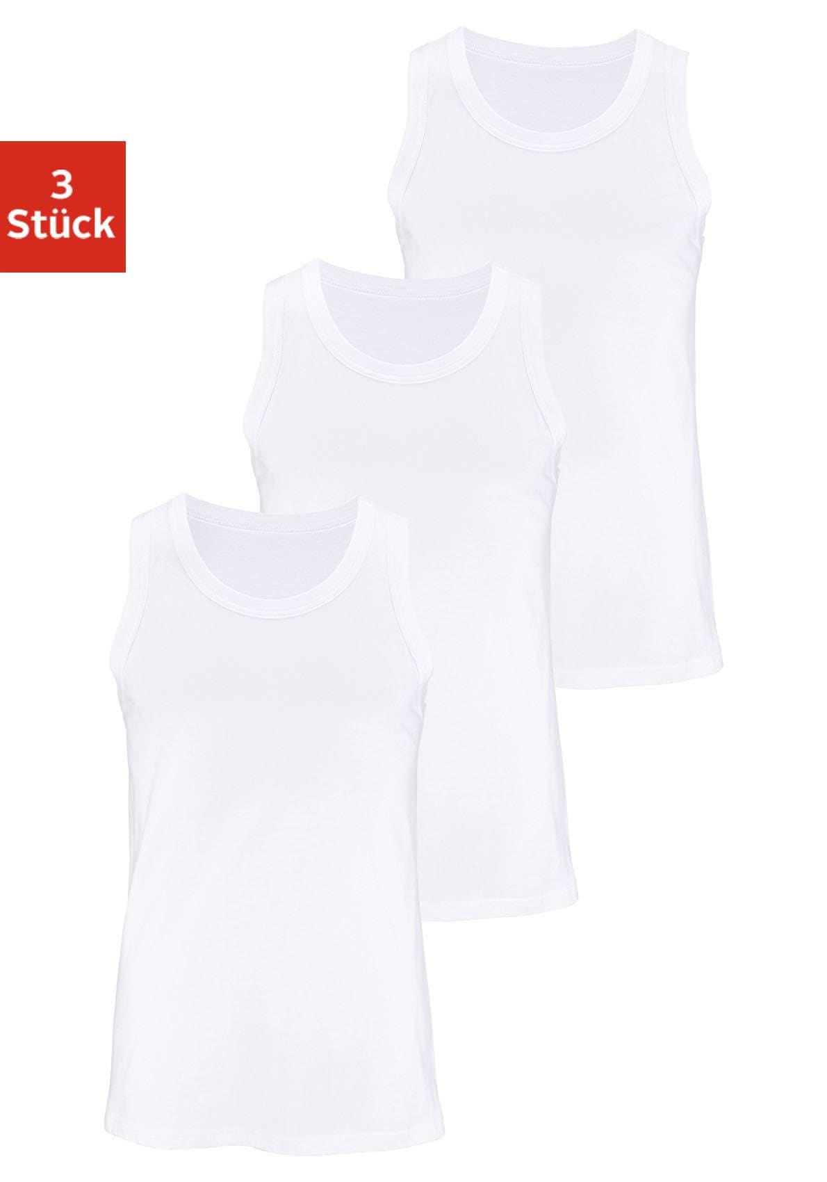 Tanktop H.I.S "Unterziehshirt, Unterhemd für Herren", Herren, Gr. 8/XXL, weiß, Single Jersey, Obermaterial: 100% Baumwolle, unifarben, Basic, körpernah normal, Rundhals, Tops Tanktop, unifarben, Rundhalsausschnitt, aus Baumwolle