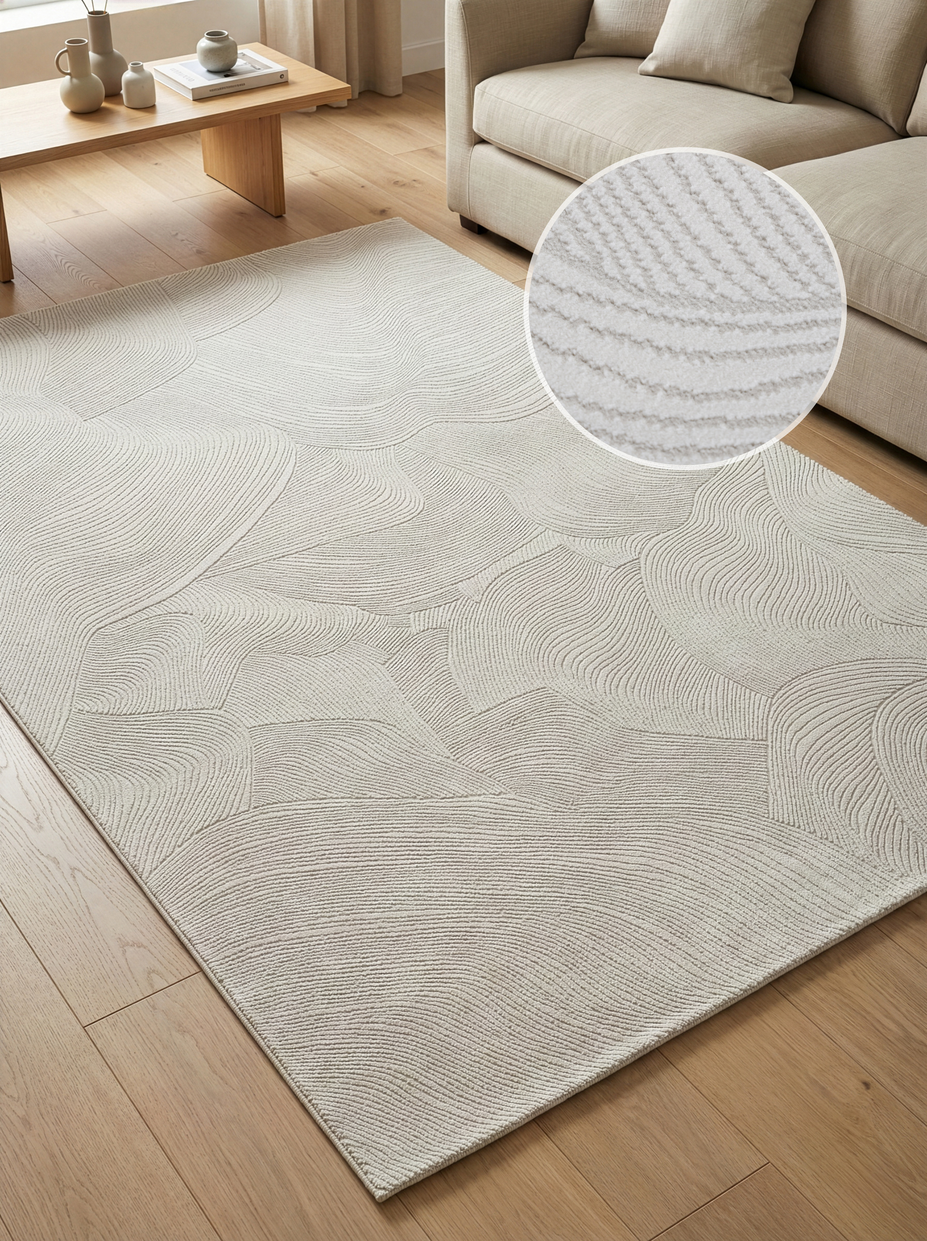 Calvin Klein home Teppich "Essential, Designerteppich, Wellendesign" rechteckig 7 mm Höhe modern, elegantes Muster, Wohnzimmer, Schlafzimmer, Esszimmer