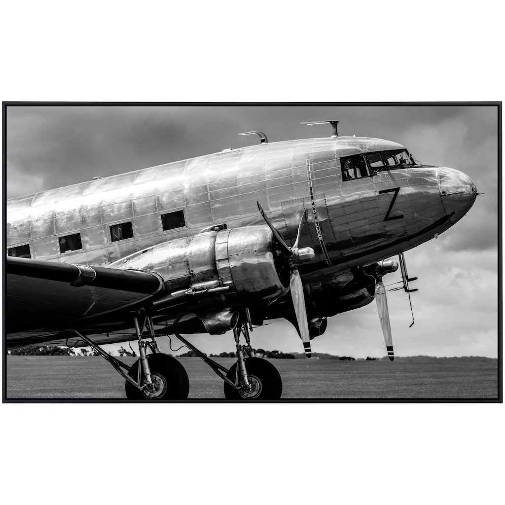 Papermoon Infrarotheizung »Vintage Verkehrsflugzeug Schwarz & Weiß«