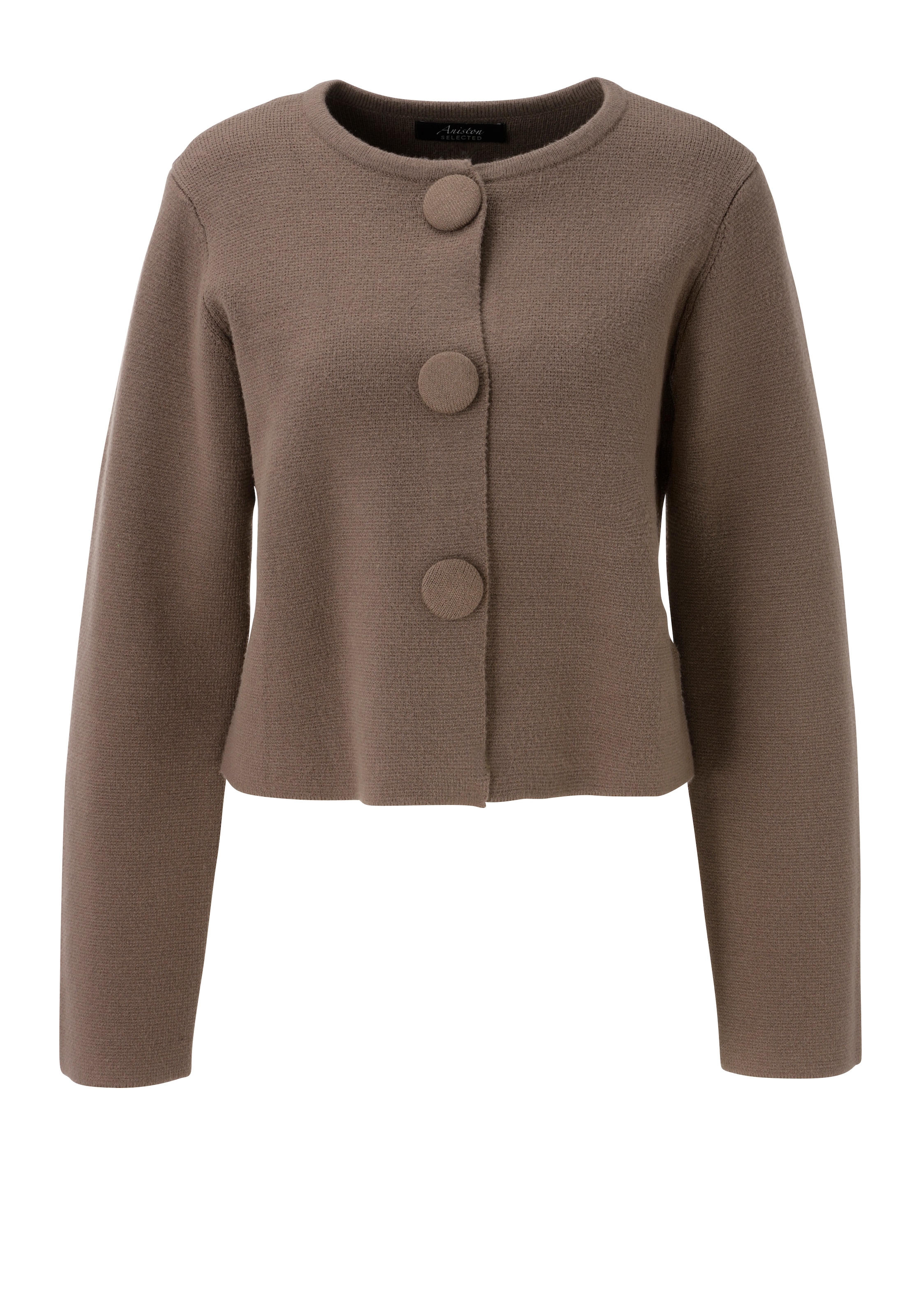 Aniston SELECTED Strickjacke mit großen, stoffüberzogenen Druckknöpfen - NEUE KOLLEKTION