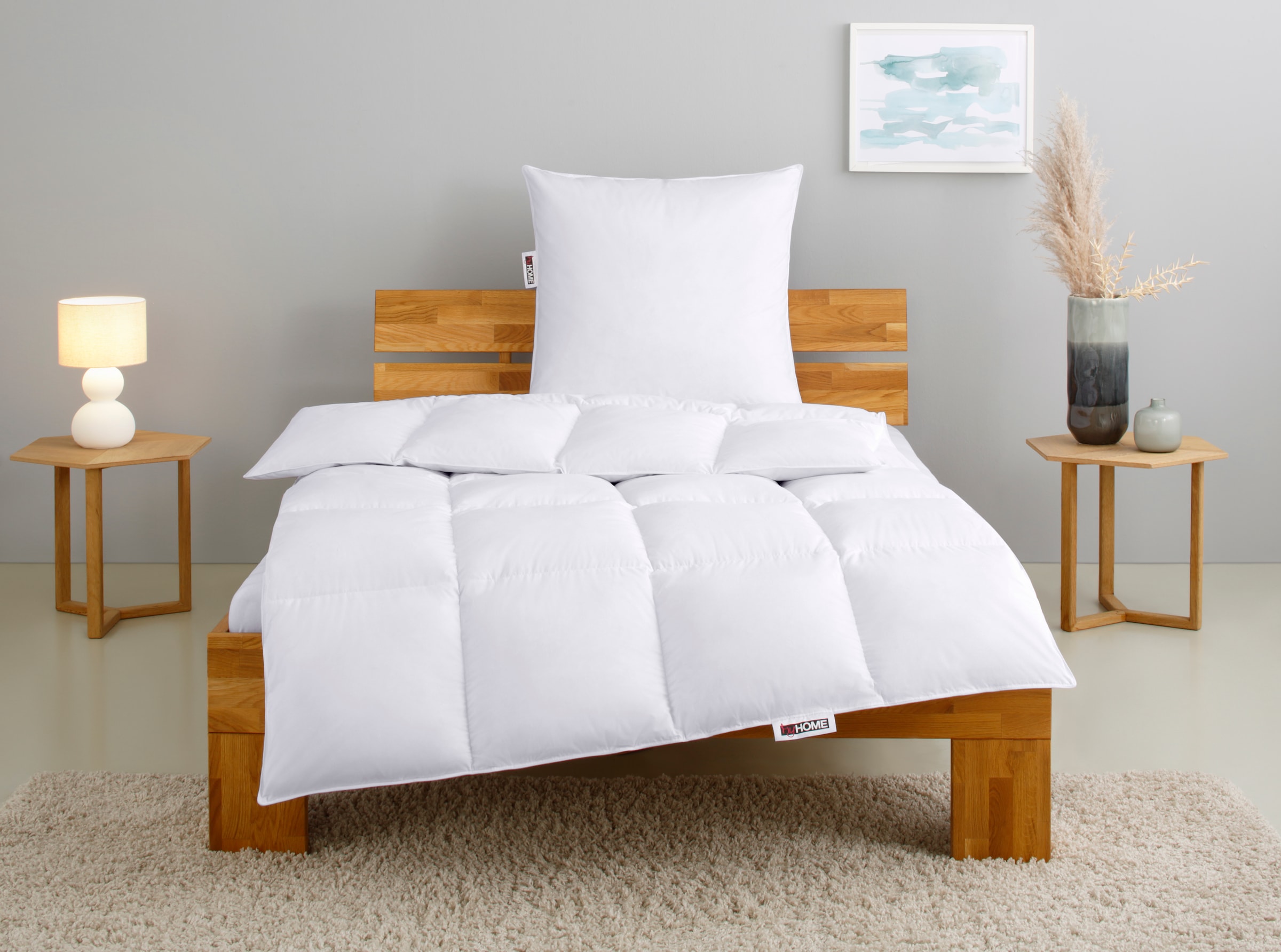 my home Kassettenbett + Kopfkissen "RINA, Bettdecke in 135x200 & 155x220 cm günstig online kaufen