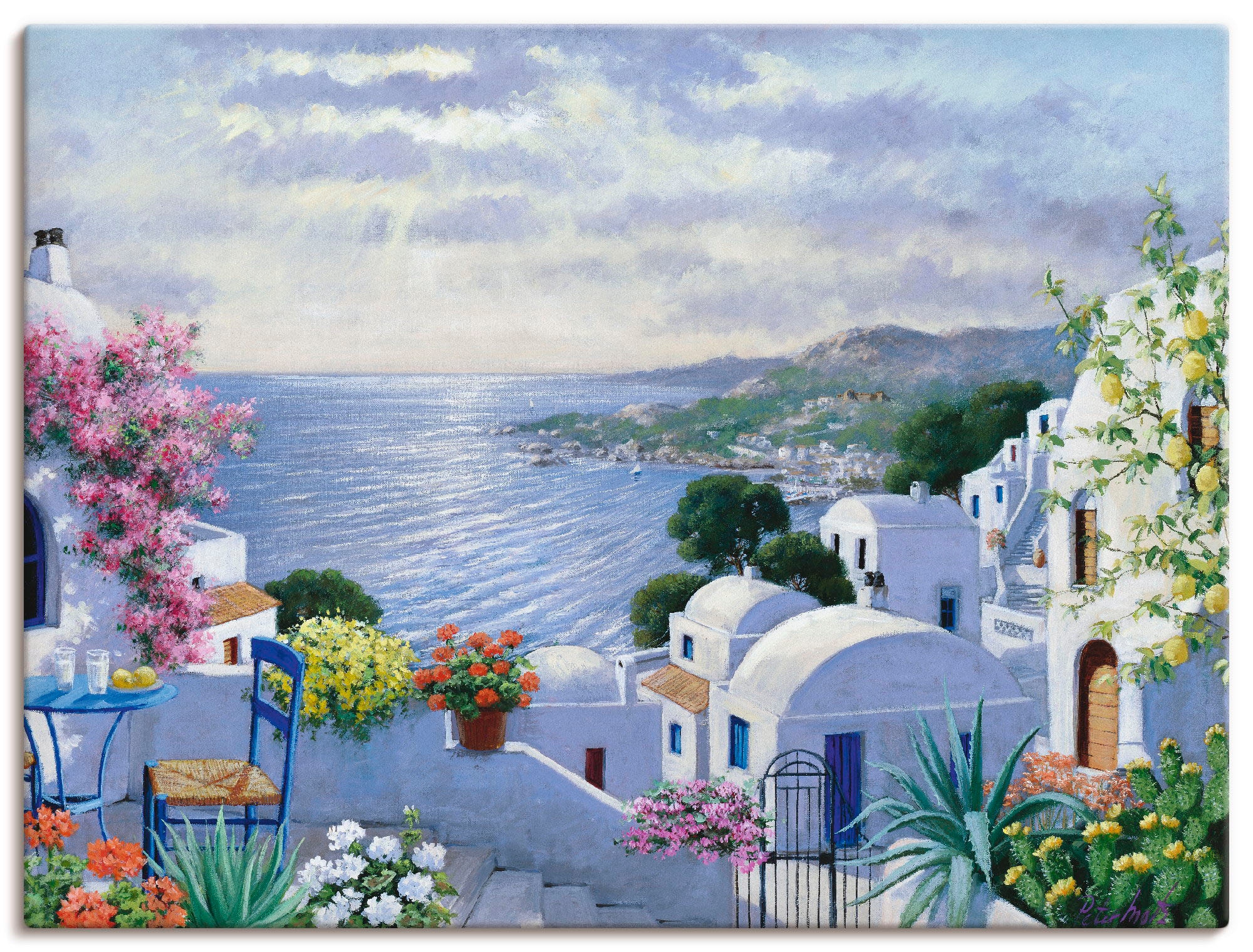 Artland "Funkelndes Griechenland" Gewässer 1 Stk. tlg. als Leinwandbild, Po günstig online kaufen