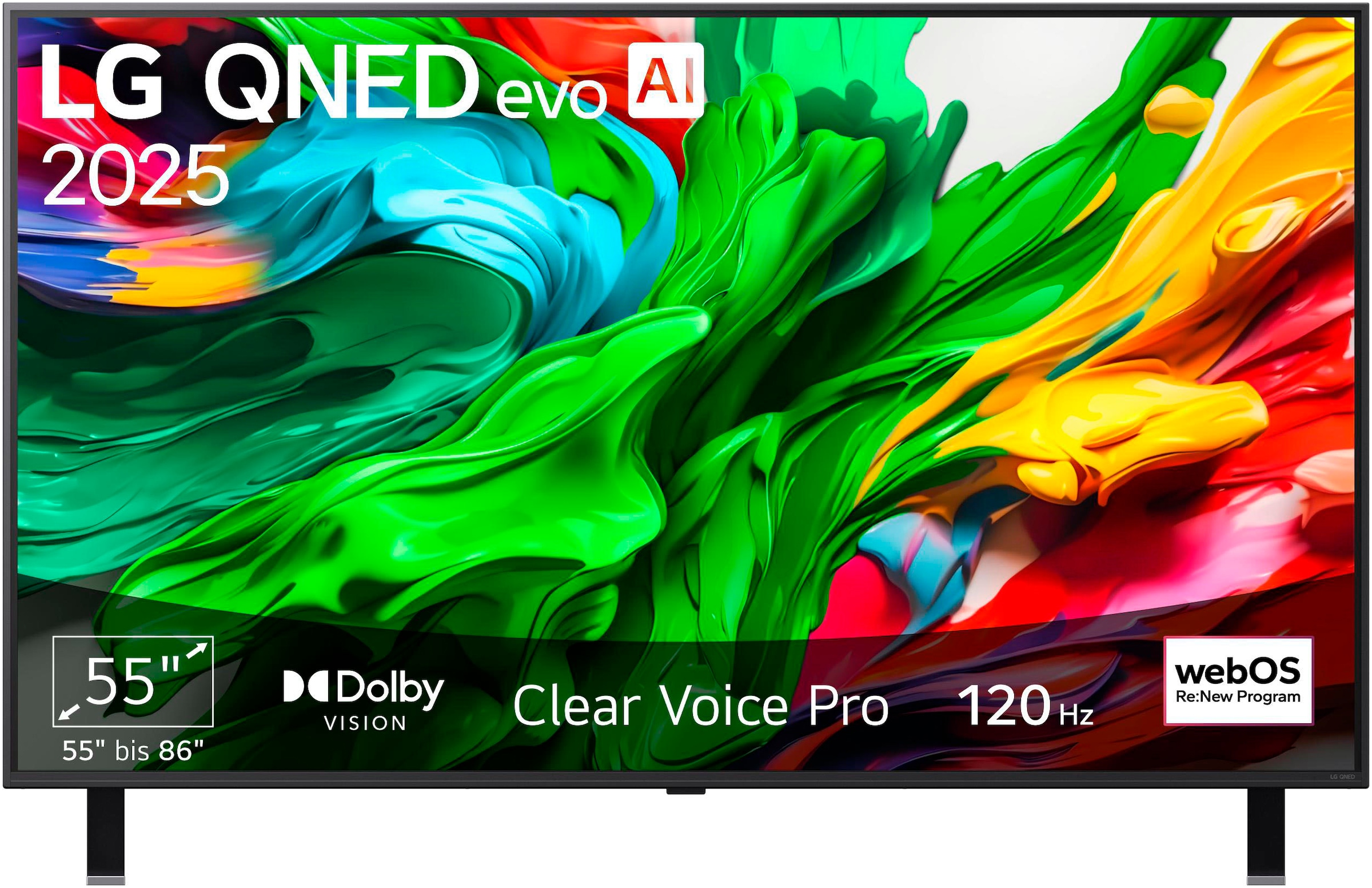 LG Mini-LED-Fernseher "55QNED85A6C", 55 ′′, schwarz, Fernseher