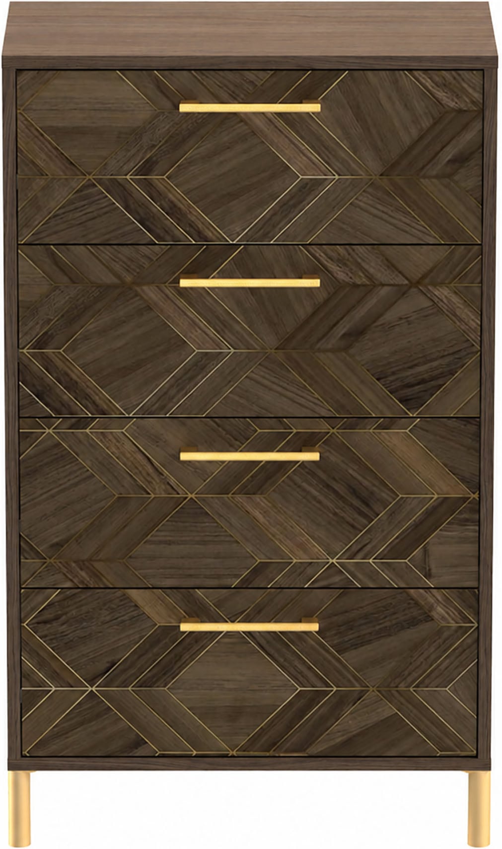 Schildmeyer Kommode »Glenn, Art-Déco Design mit eleganten Goldakzenten, Made in Germany« 1 Stk. tlg. Nussbaum Art-Déco Design mit eleganten Goldakzenten, Made in Germany