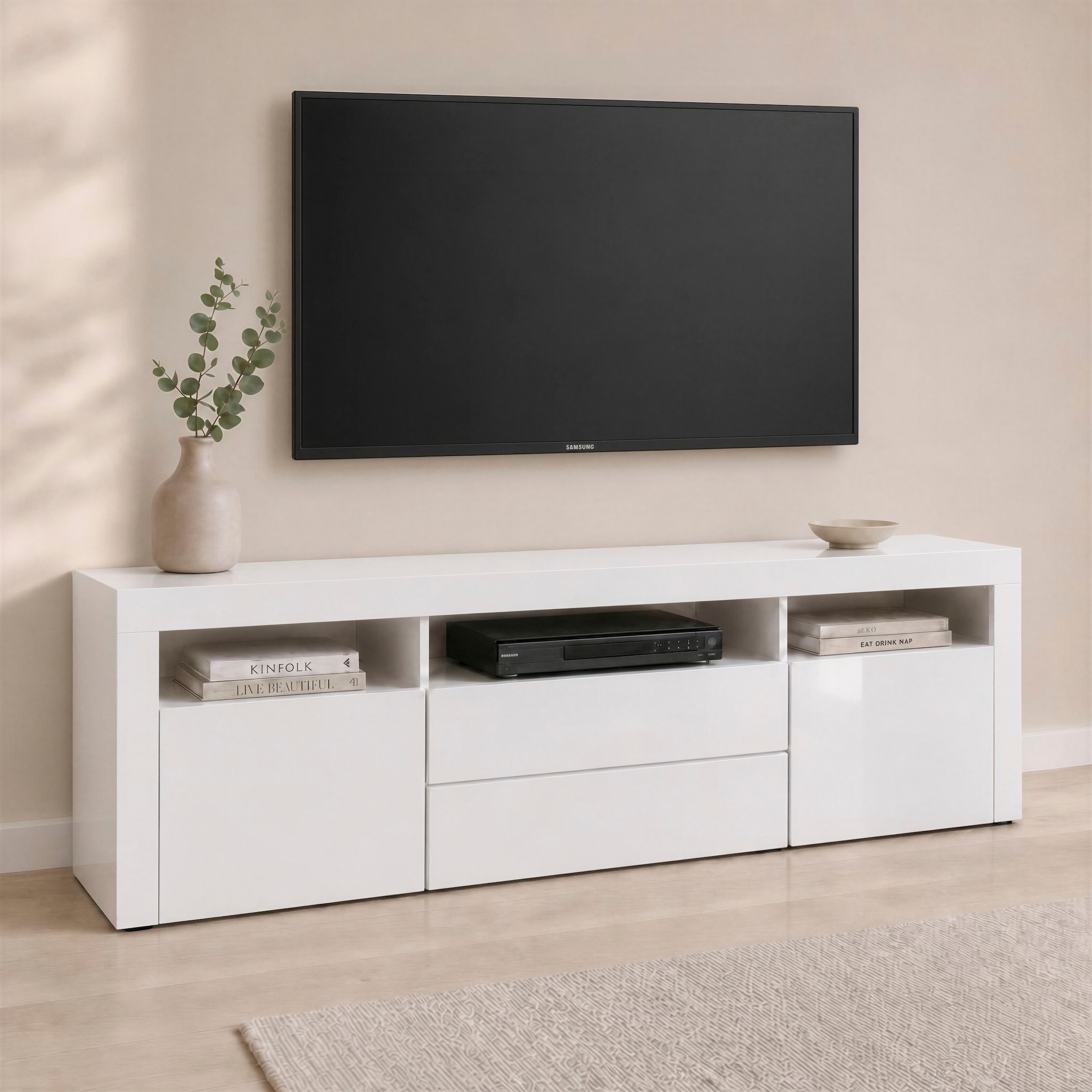 borchardt Möbel Lowboard »Santa Fé, TV-Schrank 166 cm breit« Push-to-open-Funktion, 2 Türen, 2 Schubkästen und 3 offene Fächer