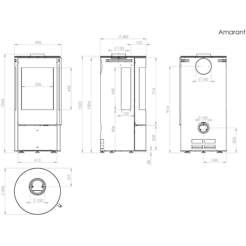 Fireplace Kaminofen »Amarant«, 3 Scheiben Ofen