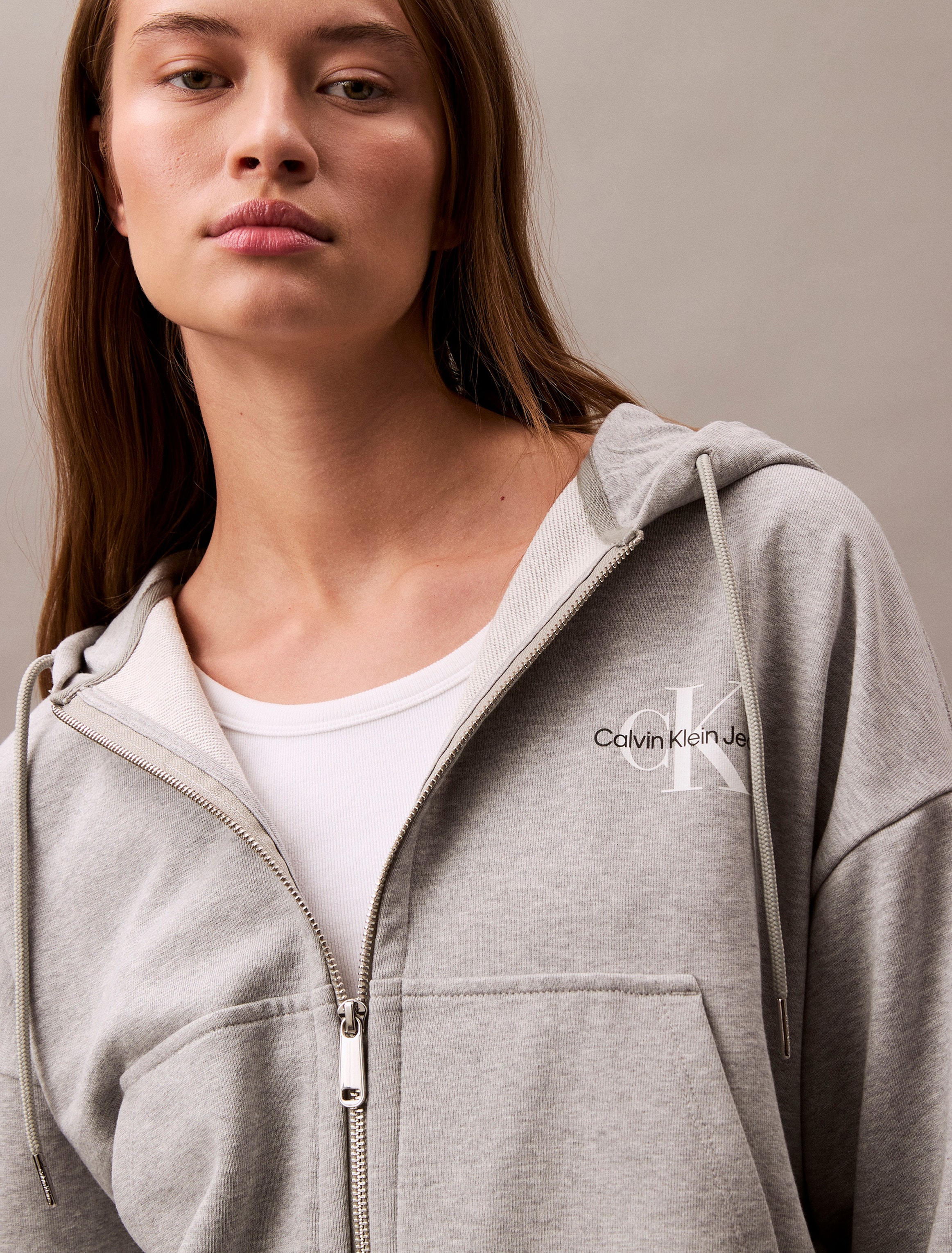 Calvin Klein Jeans Sweatjacke »MNLG FRNCH TRRY FZ B«, Mit Rundhalsausschnitt