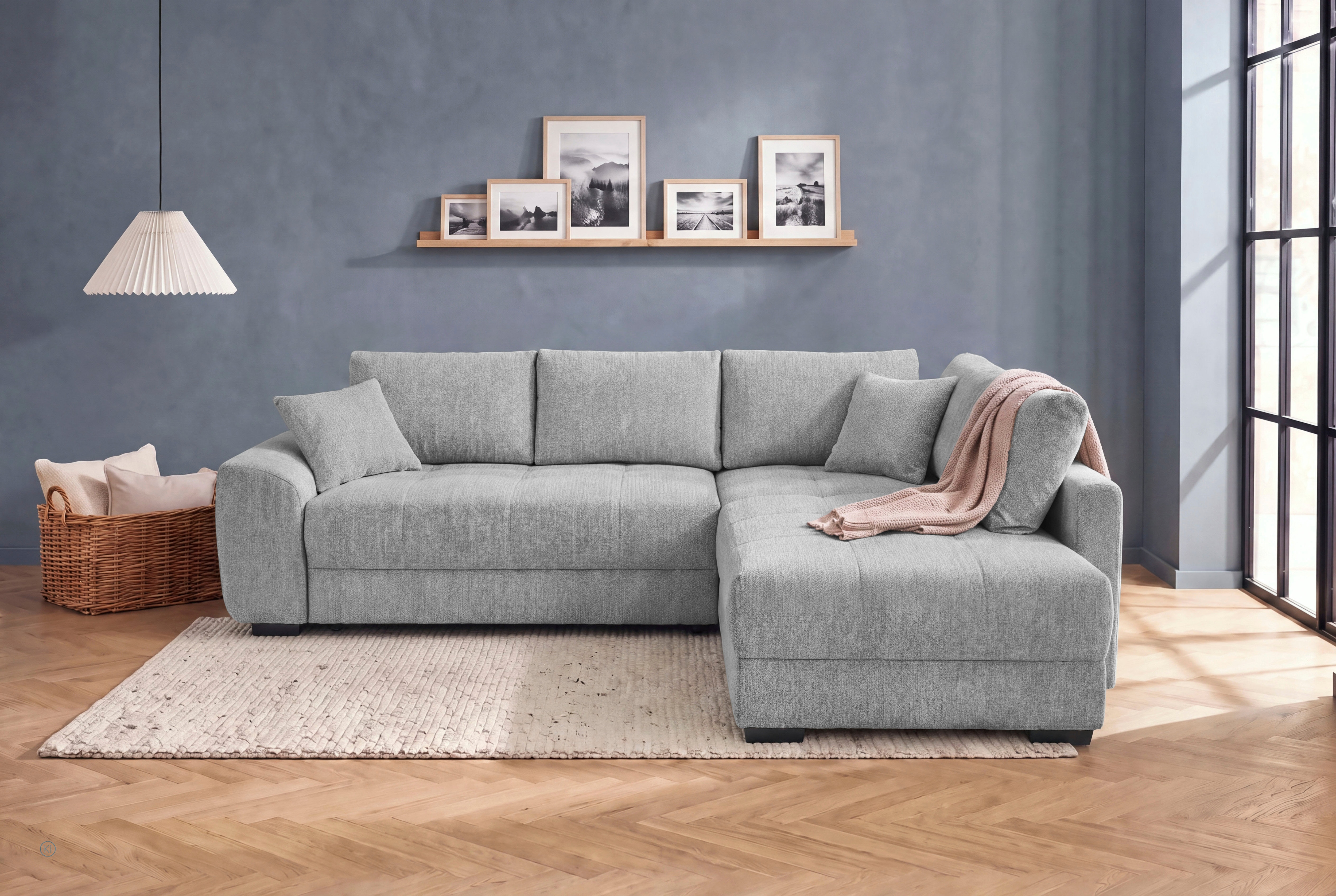 Jockenhöfer Gruppe Ecksofa "Amalfi L-Form, B: 270 cm, Liegefl. 146x224 cm, Dauerschlafsofa" Couch mit Tonnentaschen-Federkern, Topper, Bettkasten & Kissen