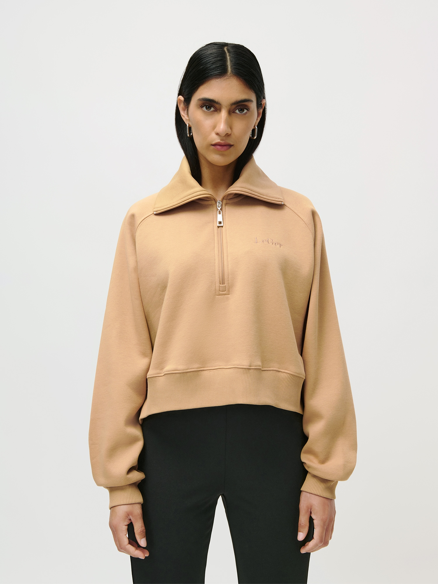 LeGer Sweatshirt "Meret, LeGer by Lena Gercke", cropped, mit Stehkragen günstig online kaufen