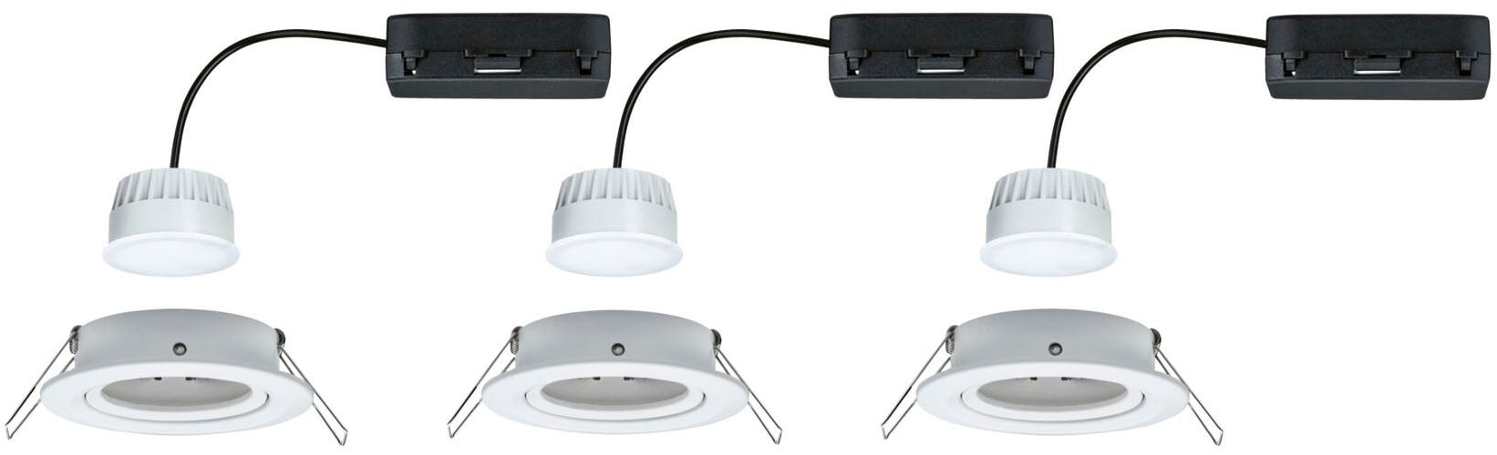 Paulmann LED Einbauleuchte »LED Einbauleuchte Nova Coin rund 84mm 50°«, 3 flammig, Leuchtmittel LED-Modul | LED fest integriert, Memoryfunktion, Farbwechsler, Farbsteuerung, Dimmer, Smart Home