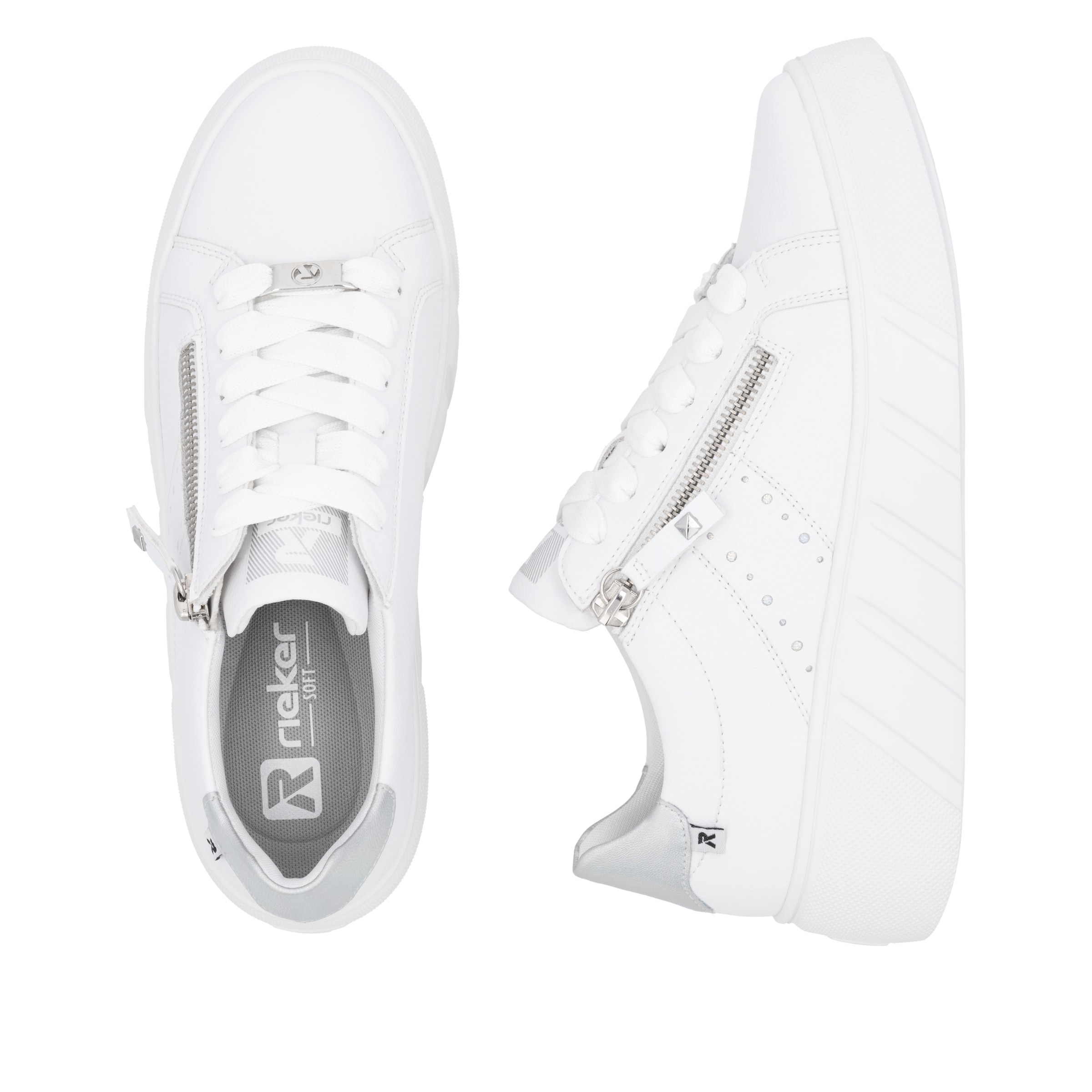 RIEKER Sport Plateausneaker, Freizeitschuh, Halbschuh, Schnürschuh mit seitlicher Perforation