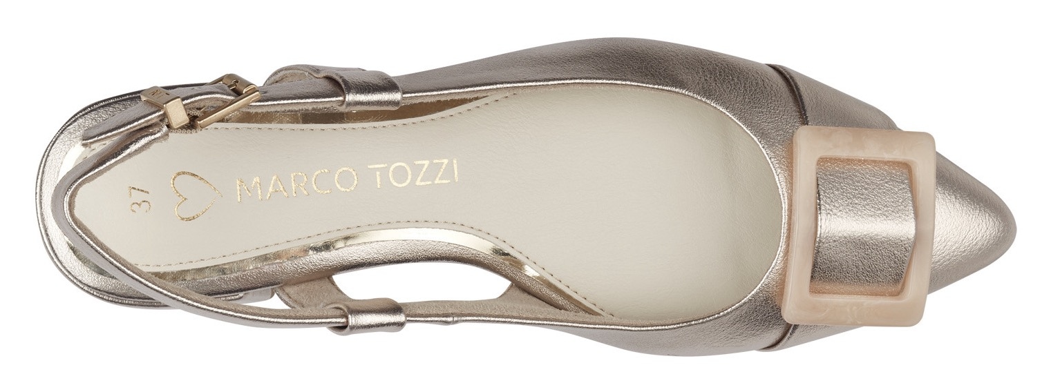 MARCO TOZZI Slingpumps, Abendschuh, Sommerschuh, Blockabsatz, in spitzer Form