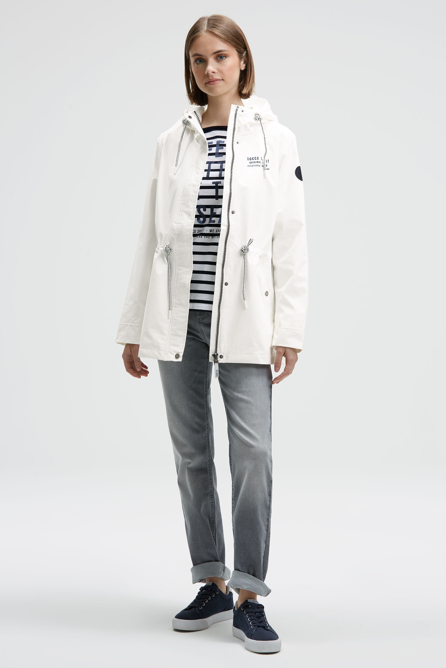 Thumbnail - SOCCX Funktionsjacke mit Kapuze mit Windbreaker-Bündchen und Waterproof-Eingrifftaschen