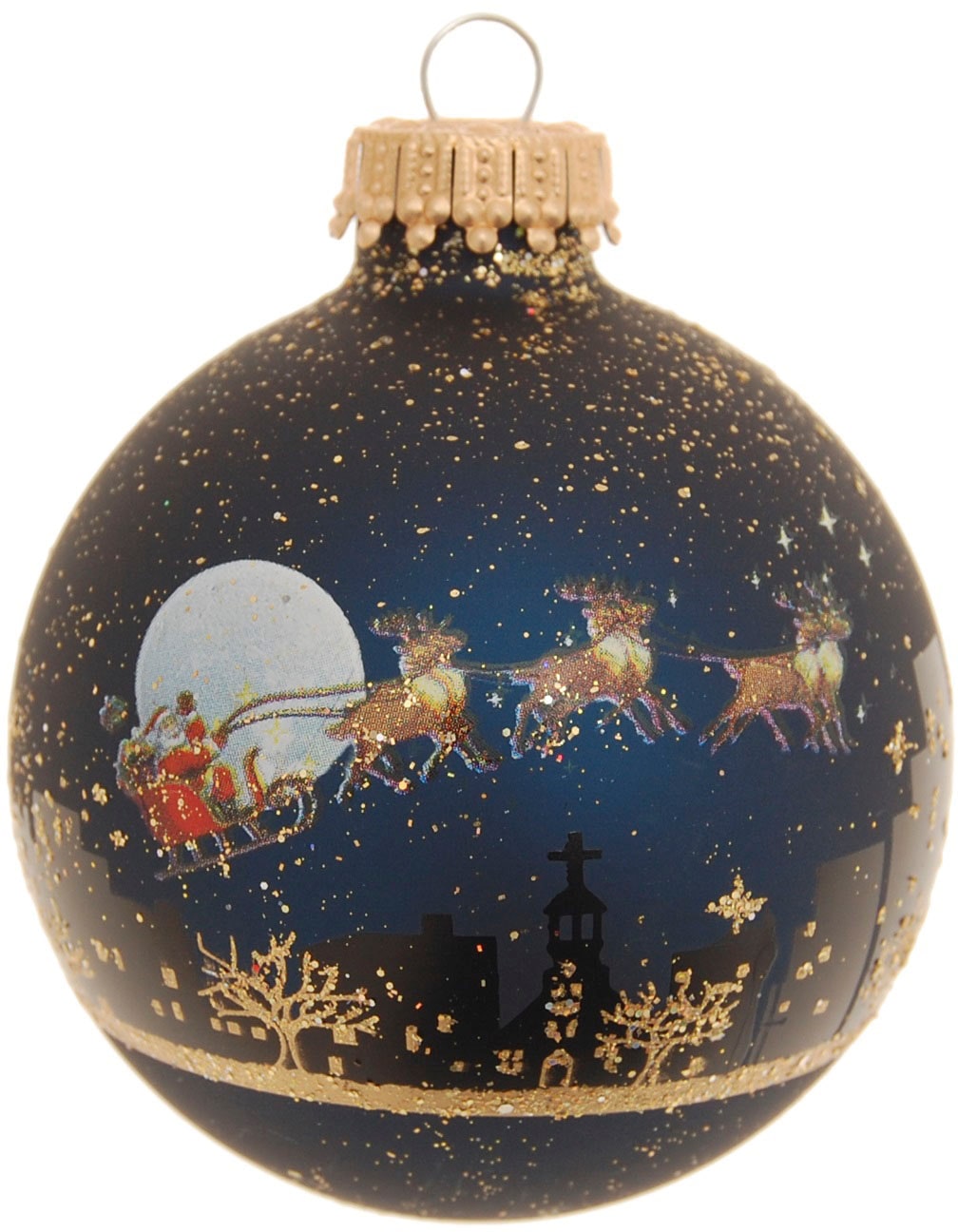 Krebs Glas Lauscha Weihnachtsbaumkugel »Midnight before Christmas«, (Set, 4 St.), Weihnachtsdeko, Christbaumschmuck, Christbaumkugeln aus Glas