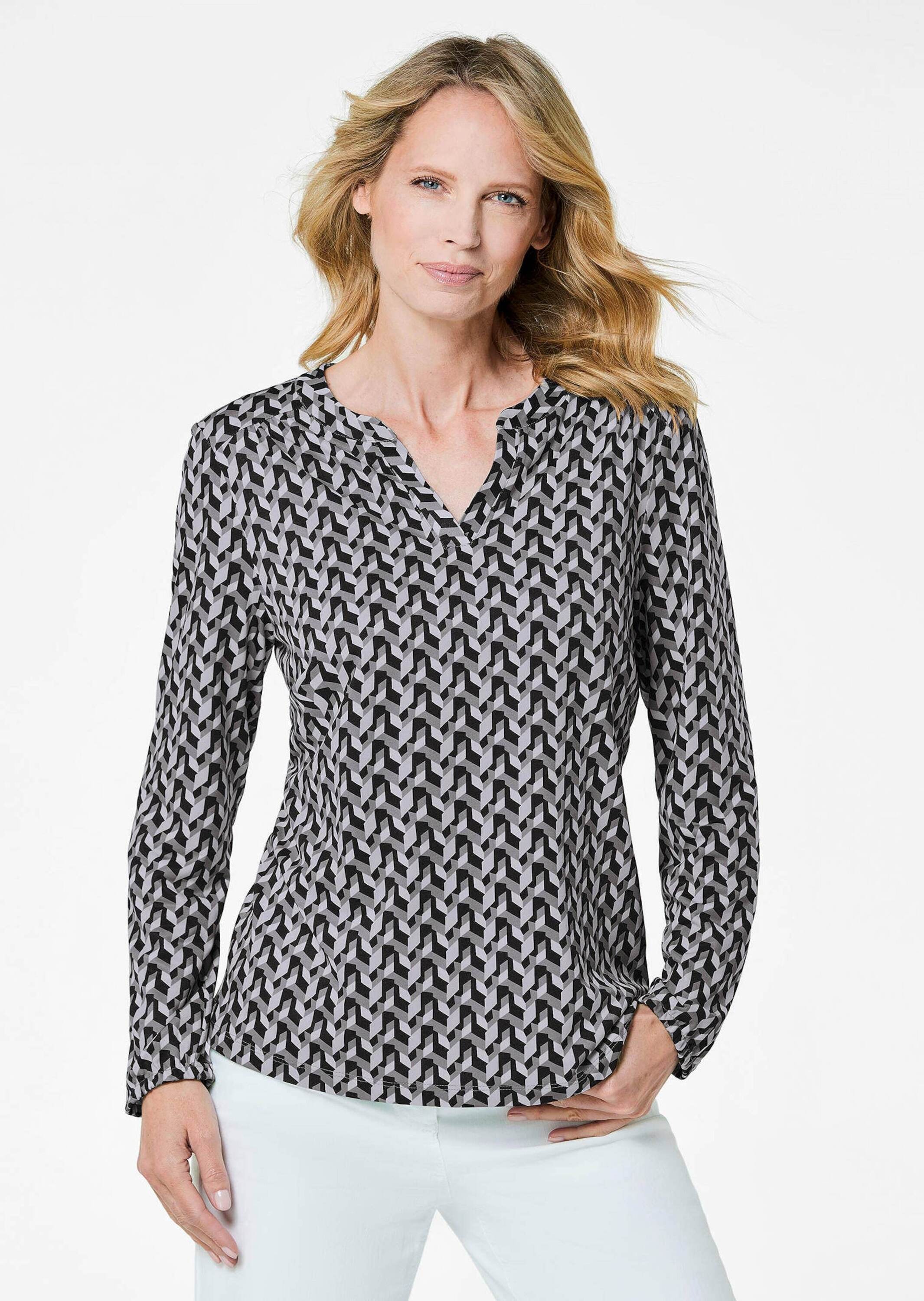 GOLDNER Kurzarmbluse »Jerseybluse Blusenshirt in femininer Form«