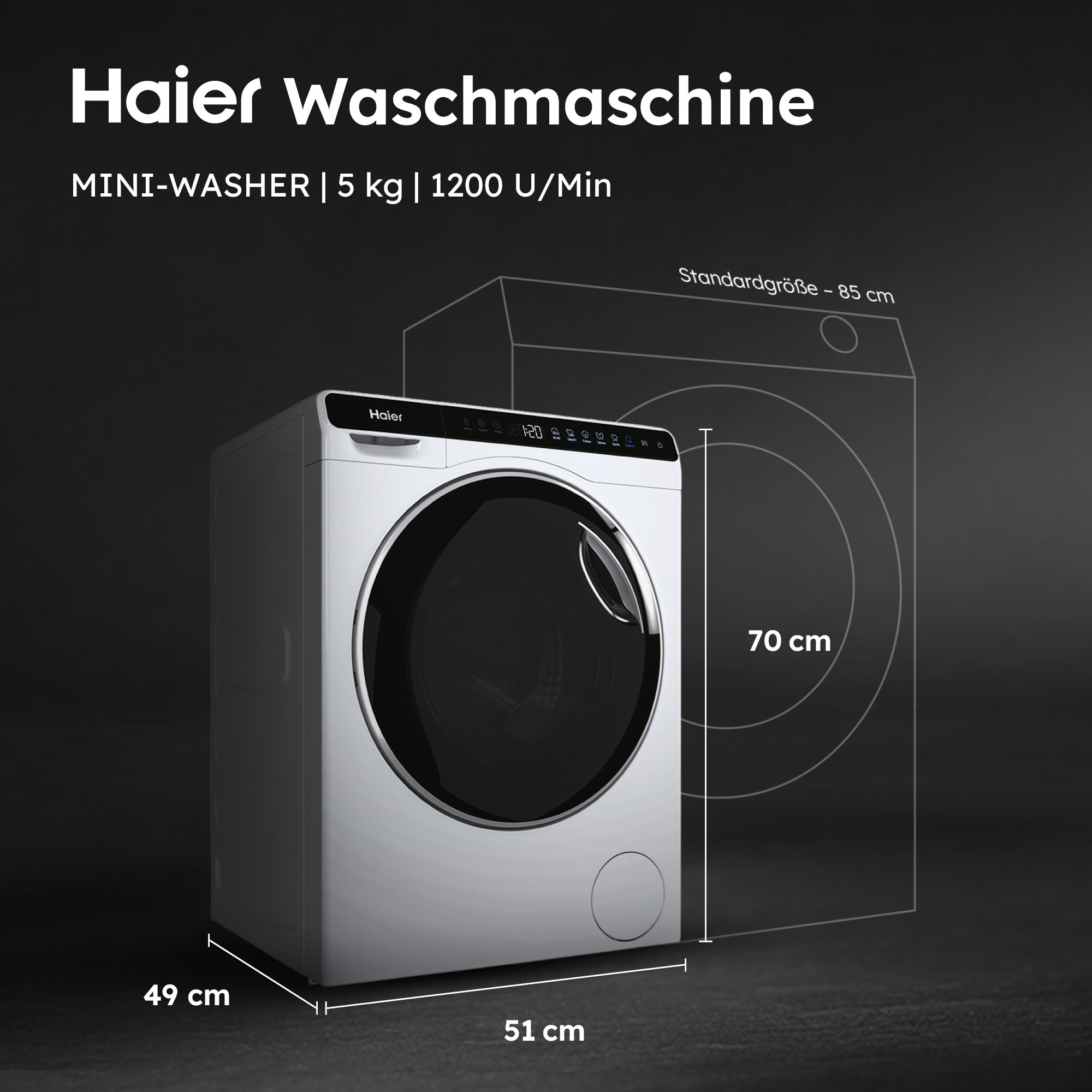 Haier Waschmaschine MINI-WASHER "HW50-BP12307" 5 kg 1200 U/min besonders ko günstig online kaufen