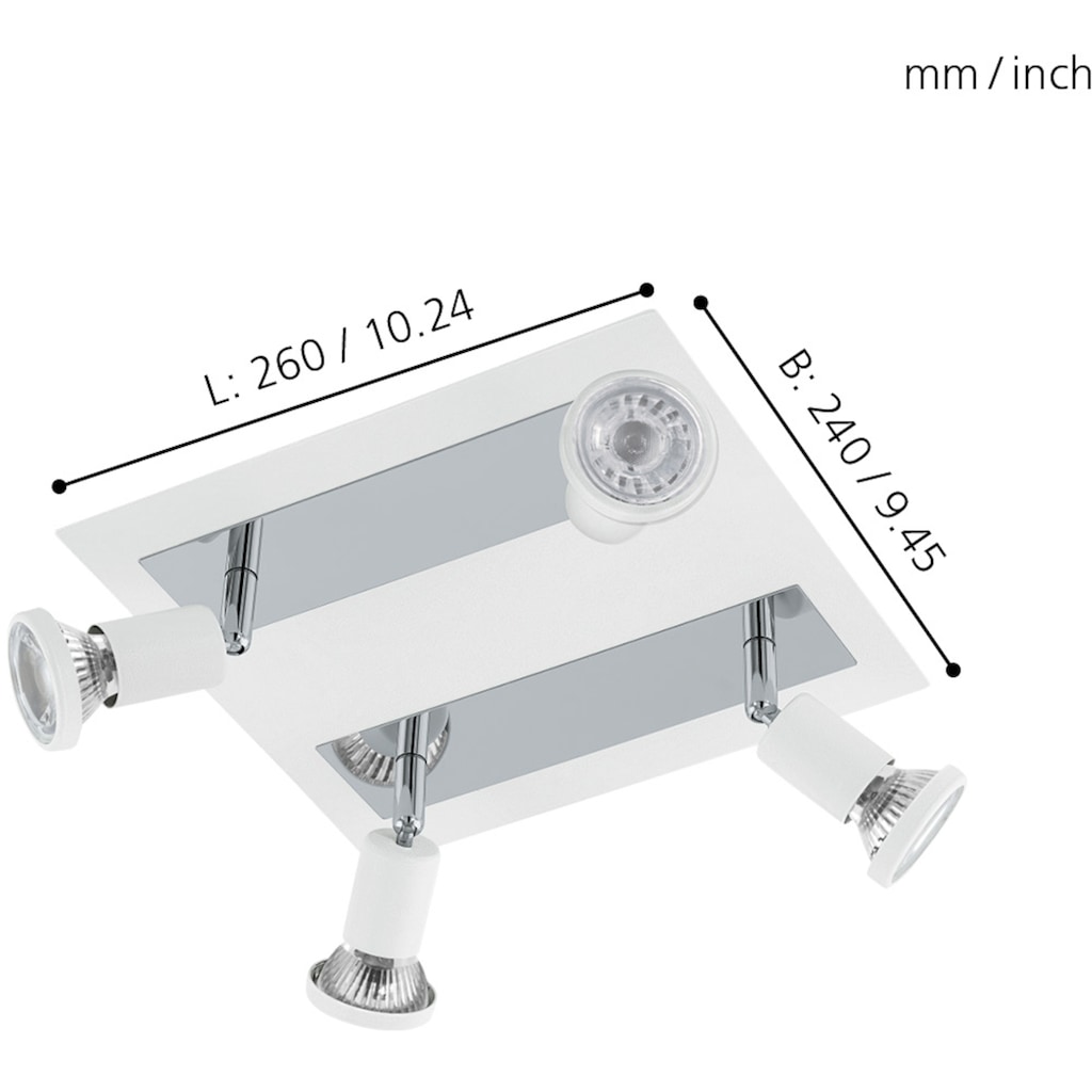 EGLO LED Deckenspots »SARRIA«, 4 flammig-flammig, LED Deckenleuchte, LED Deckenlampe