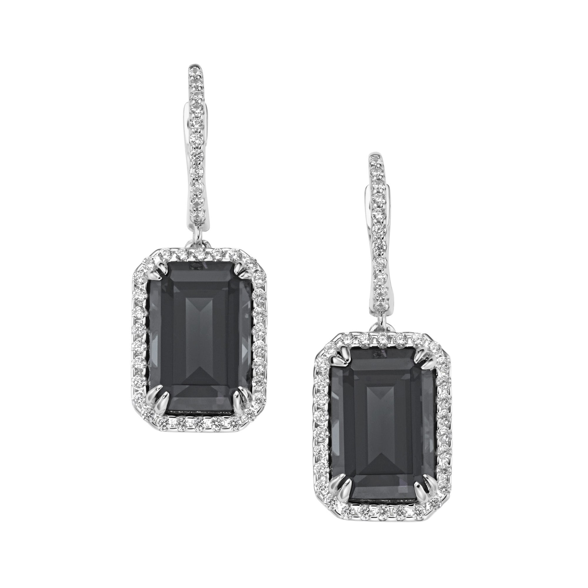 GIORGIO MARTELLO MILANO Paar Creolen »mit Zirkonia und grauem Kristallstein, Silber 925«