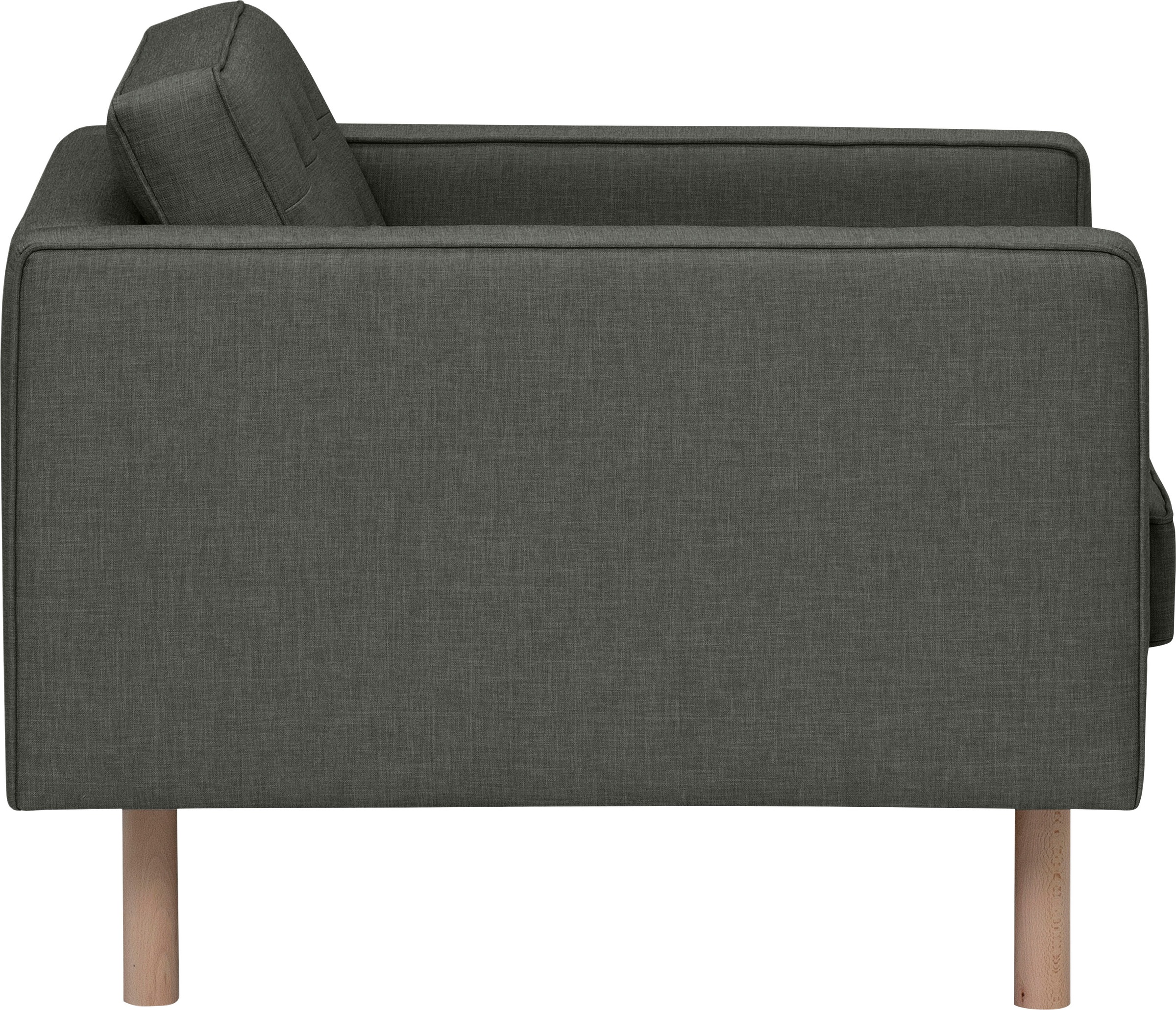 GEPADE Loungesessel »Clubsessel und Designsessel mit aufwendiger Rücken- und Sitzoptik,«, mit buchefarbenen Holzfüße