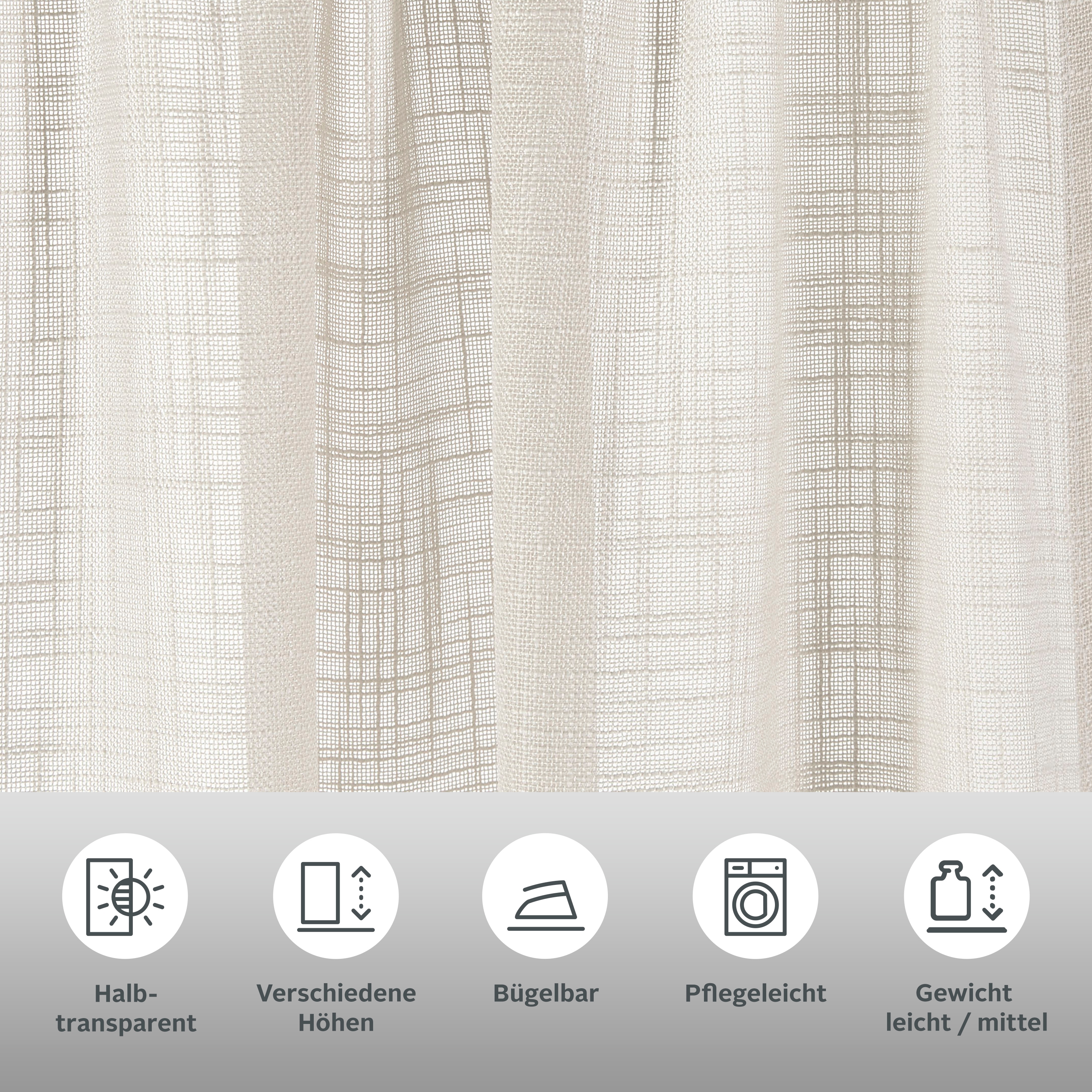 Thumbnail - LeGer Home by Lena Gercke Gardine "Marusha" Stangendurchzug 1 Stk. tlg. 1 Schal, Leinenoptik, gewebt, verschiedene Größe...